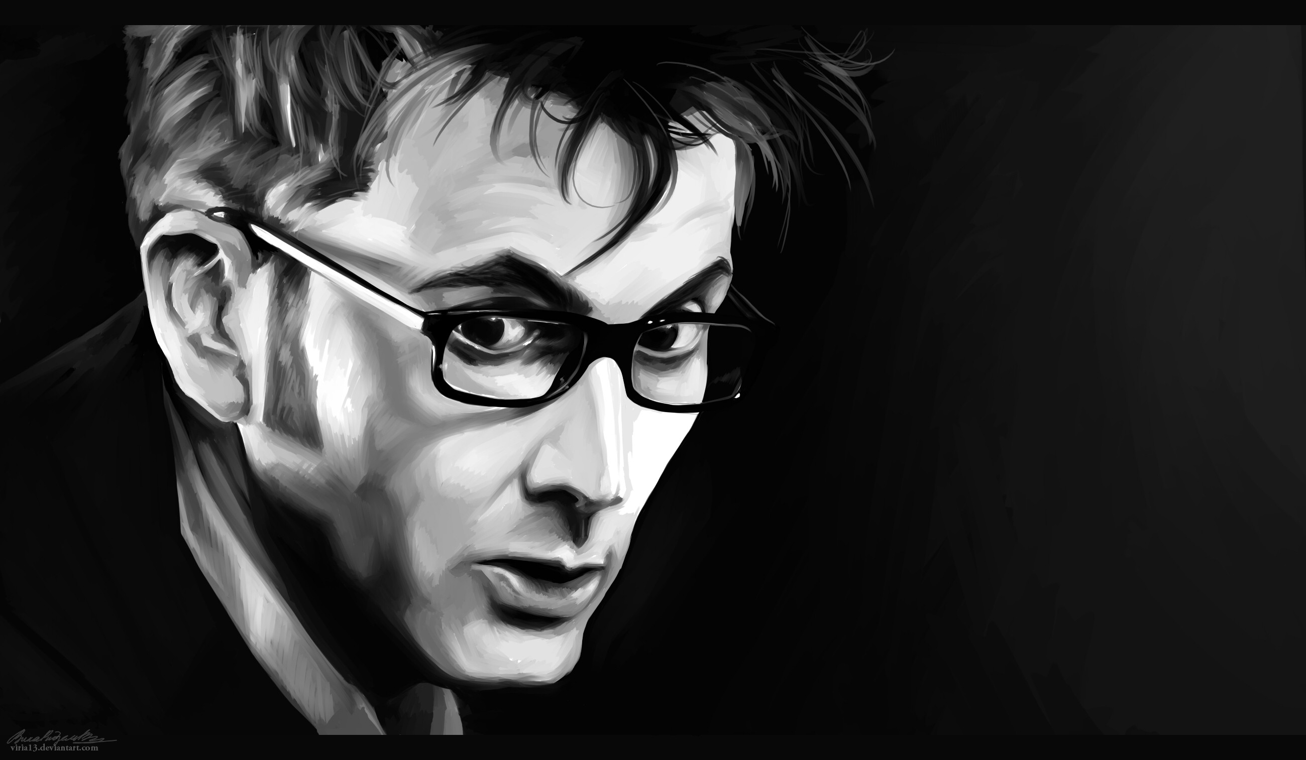 Doctor Who The Doctor David Tennant Monochrome Tenth Doctor 2600x1514