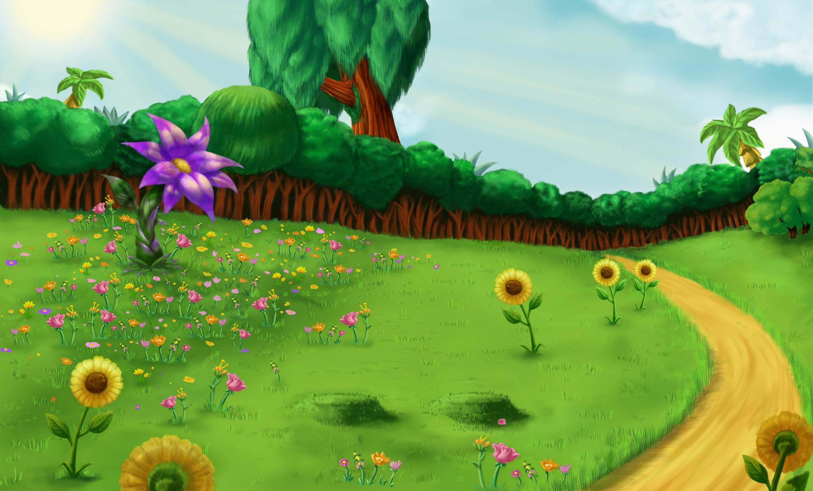 Video Game Art Miscrits Nature Flowers Sunflowers 2650x1600