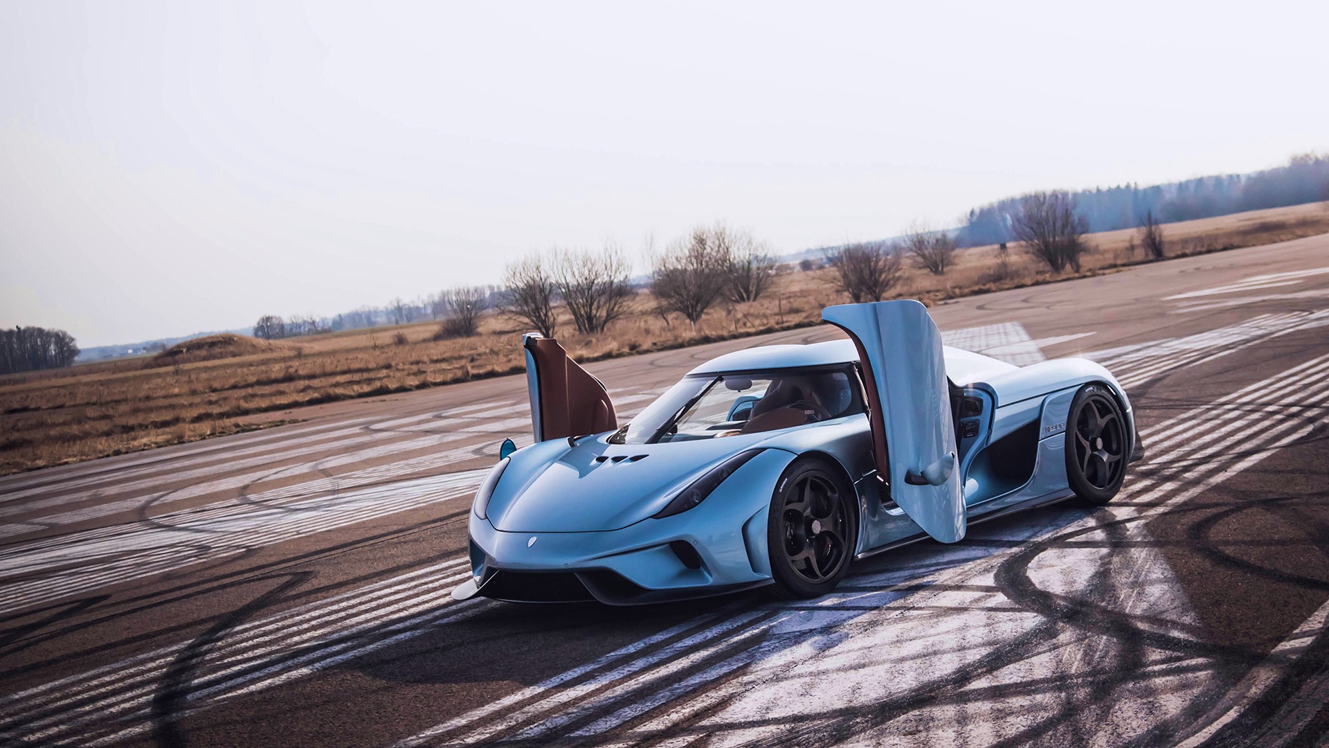 Car Koenigsegg Regera Blue Cars Asphalt Vehicle Supercars Outdoors 1920x1080