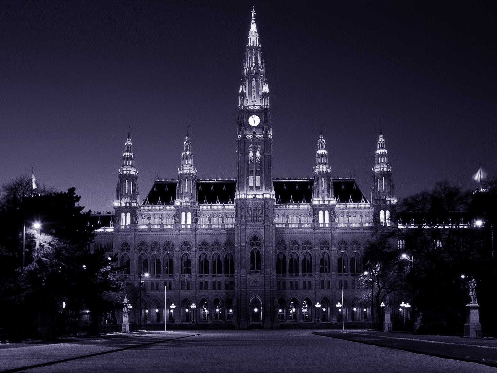 Palace Monument Lights Architecture Vienna 1600x1200