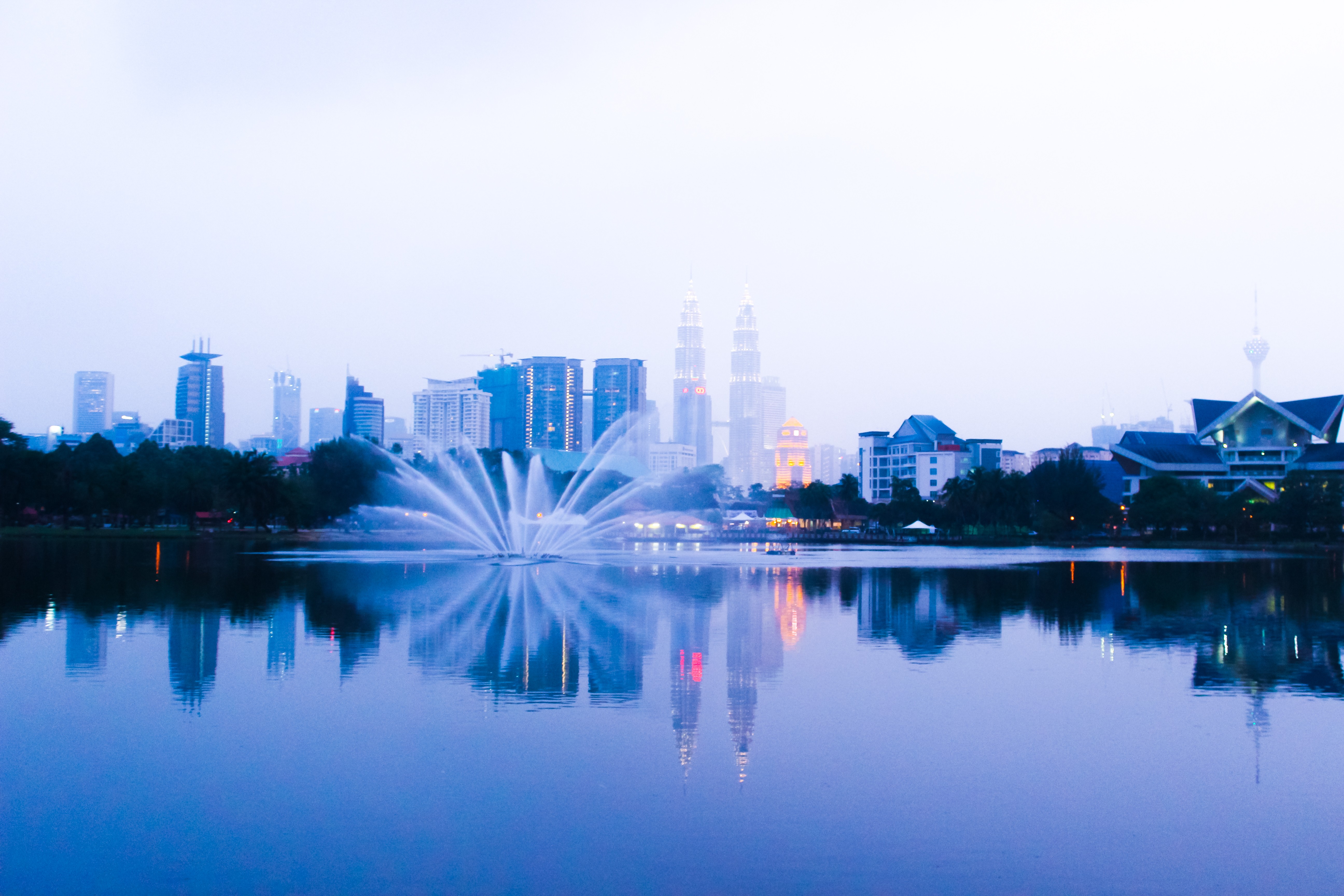 Landscape Malaysia Kuala Lumpur Skyscraper Fountain Petronas Towers 5184x3456