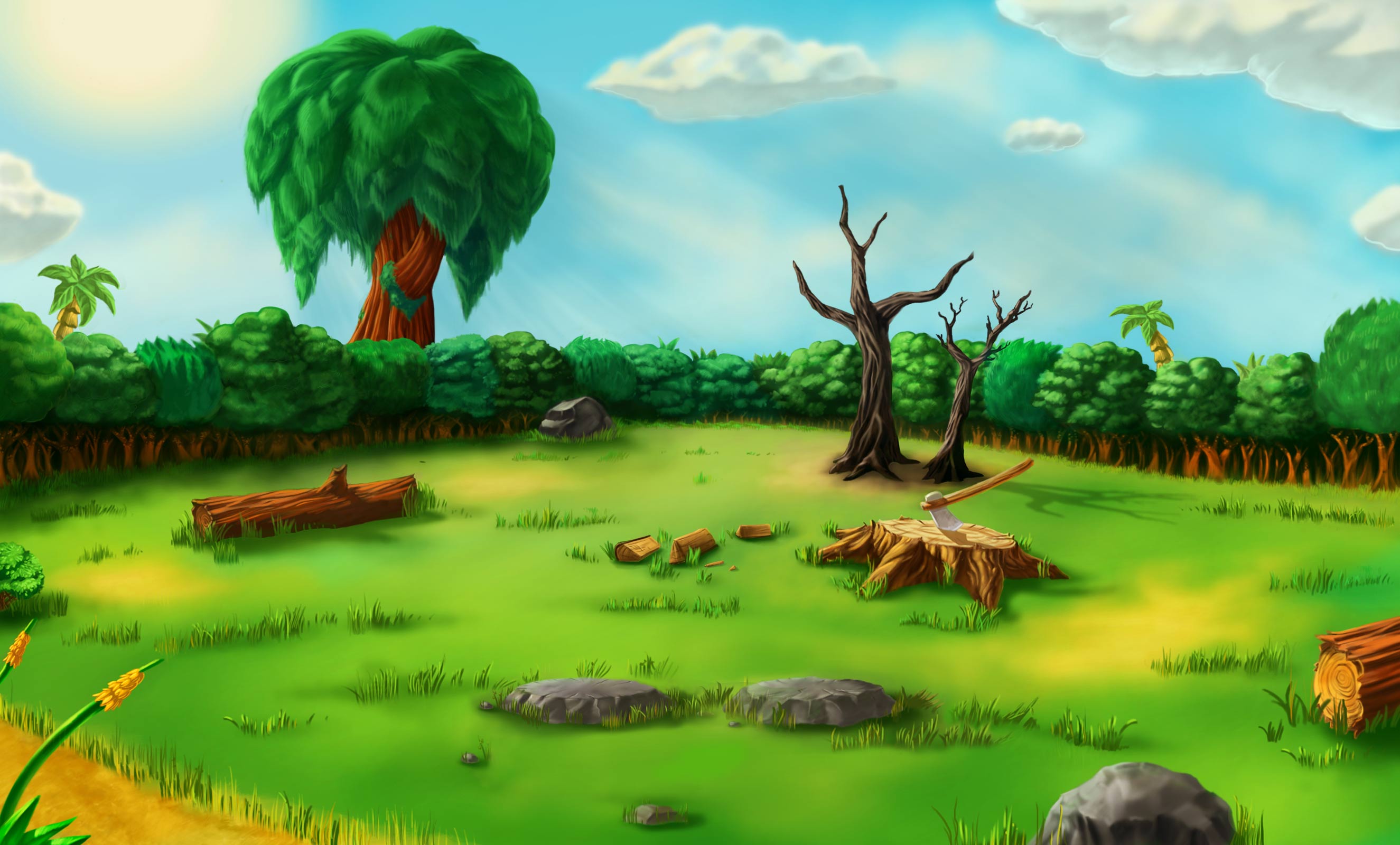 Video Game Art Miscrits Trees Sky 2650x1600