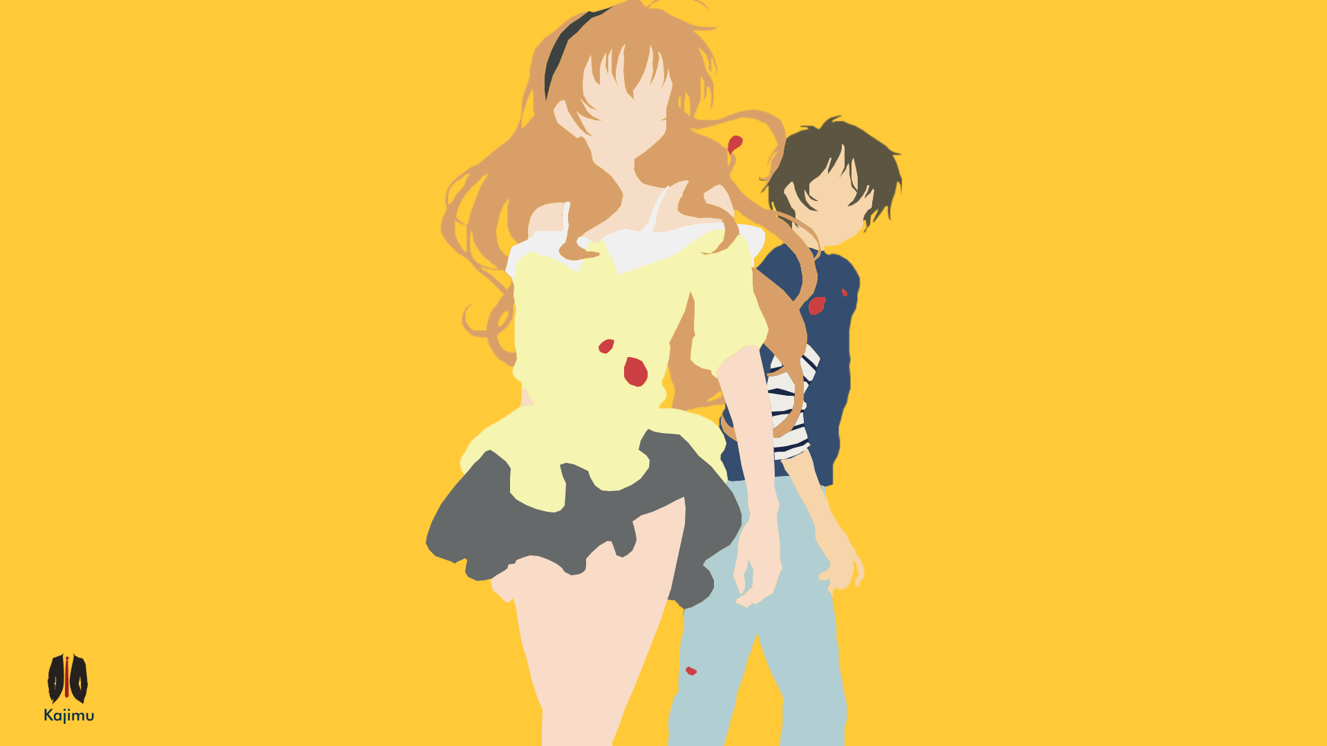 Golden Time Kaga Kouko Anime Girls Anime Anime Boys Yellow Background 1920x1080