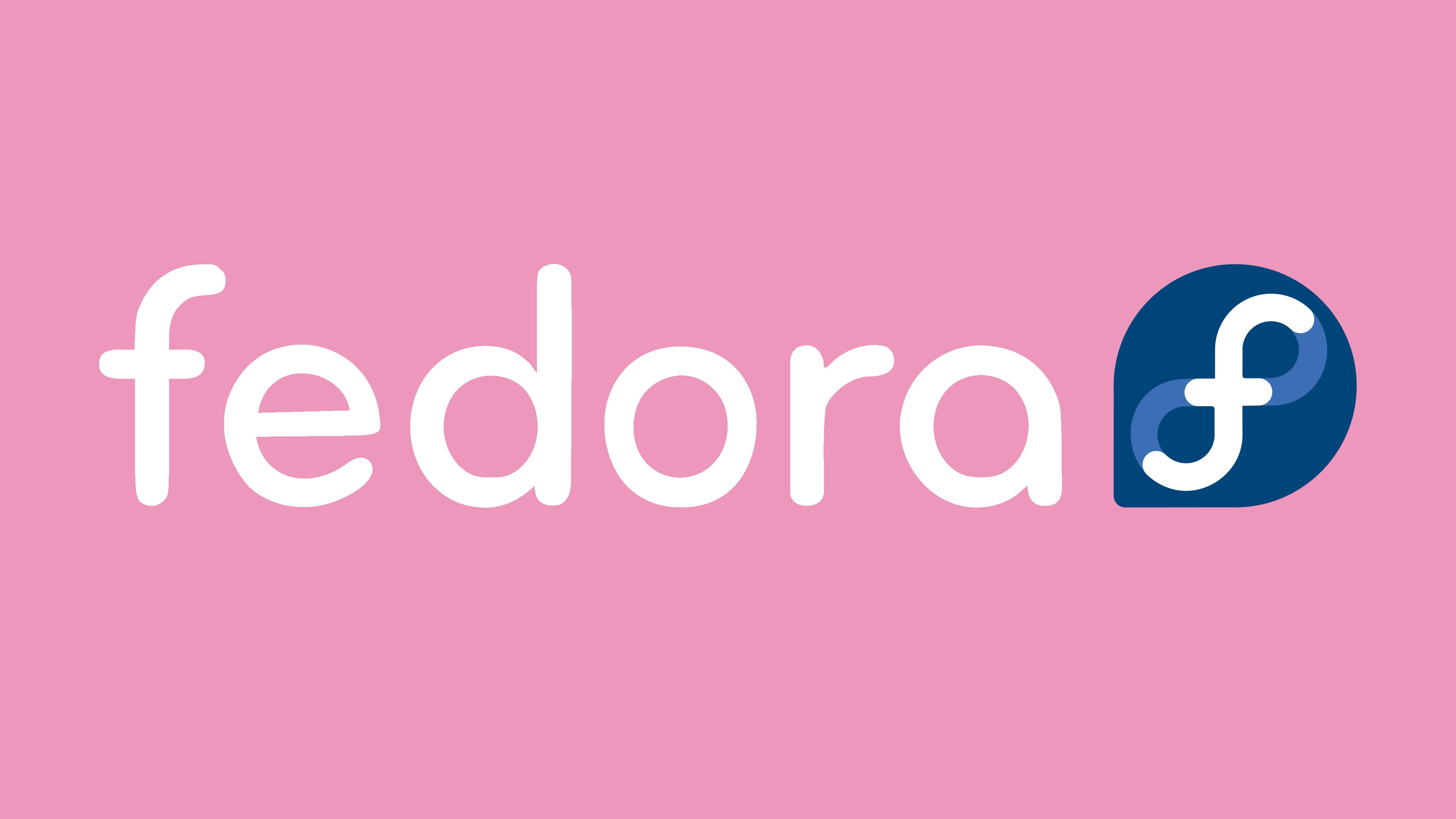 Fedora Linux Open Source Open Source Operating System Logo Red Hat Brand Pink Background 3840x2160