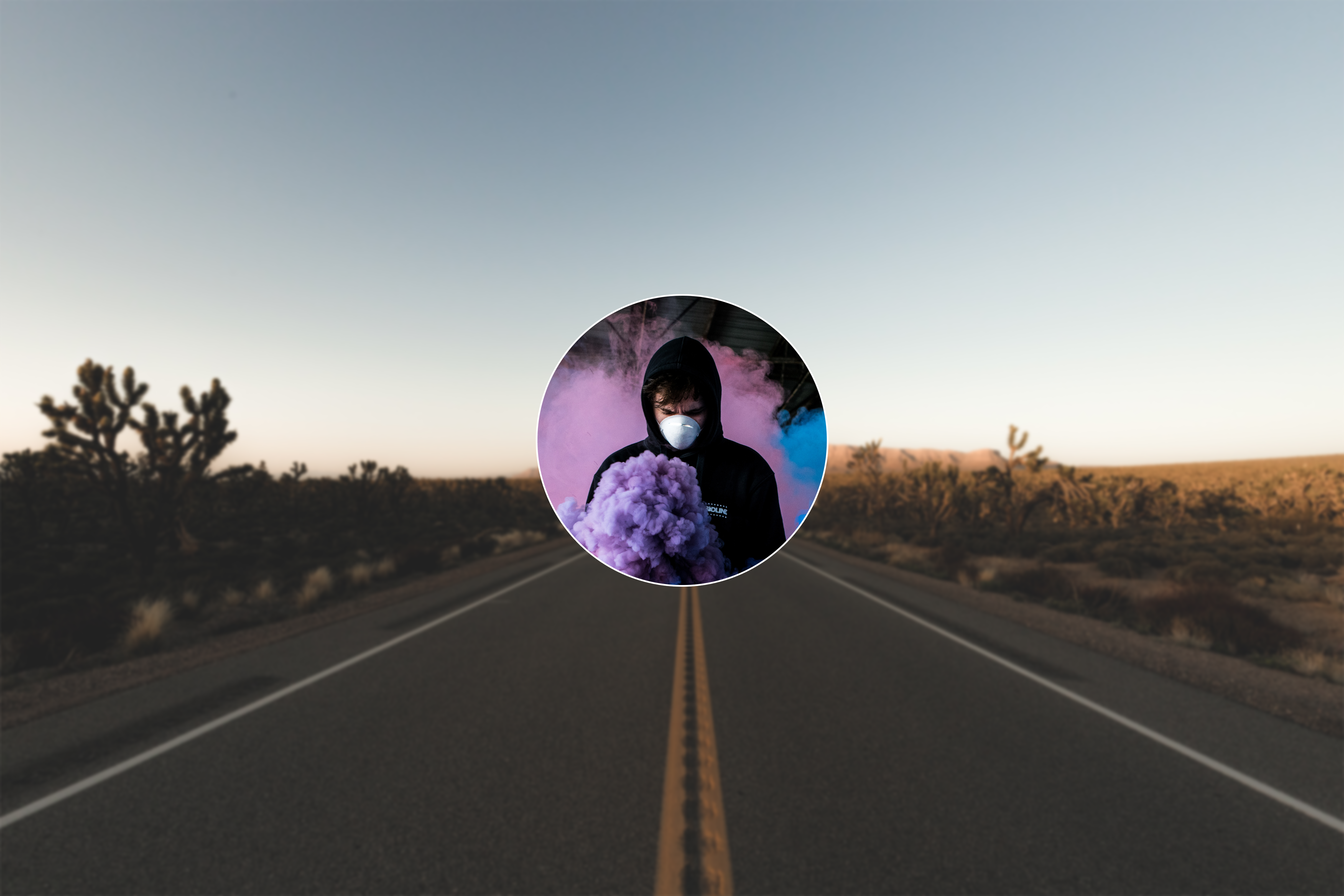 Photo Manipulation Photography Highway Mask Hoods Smoke Focused 4849x3233