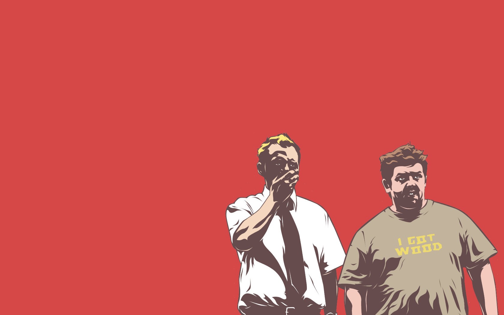 Simon Pegg Shaun Of The Dead Nick Frost Movies Simple Background Red Background 1680x1050