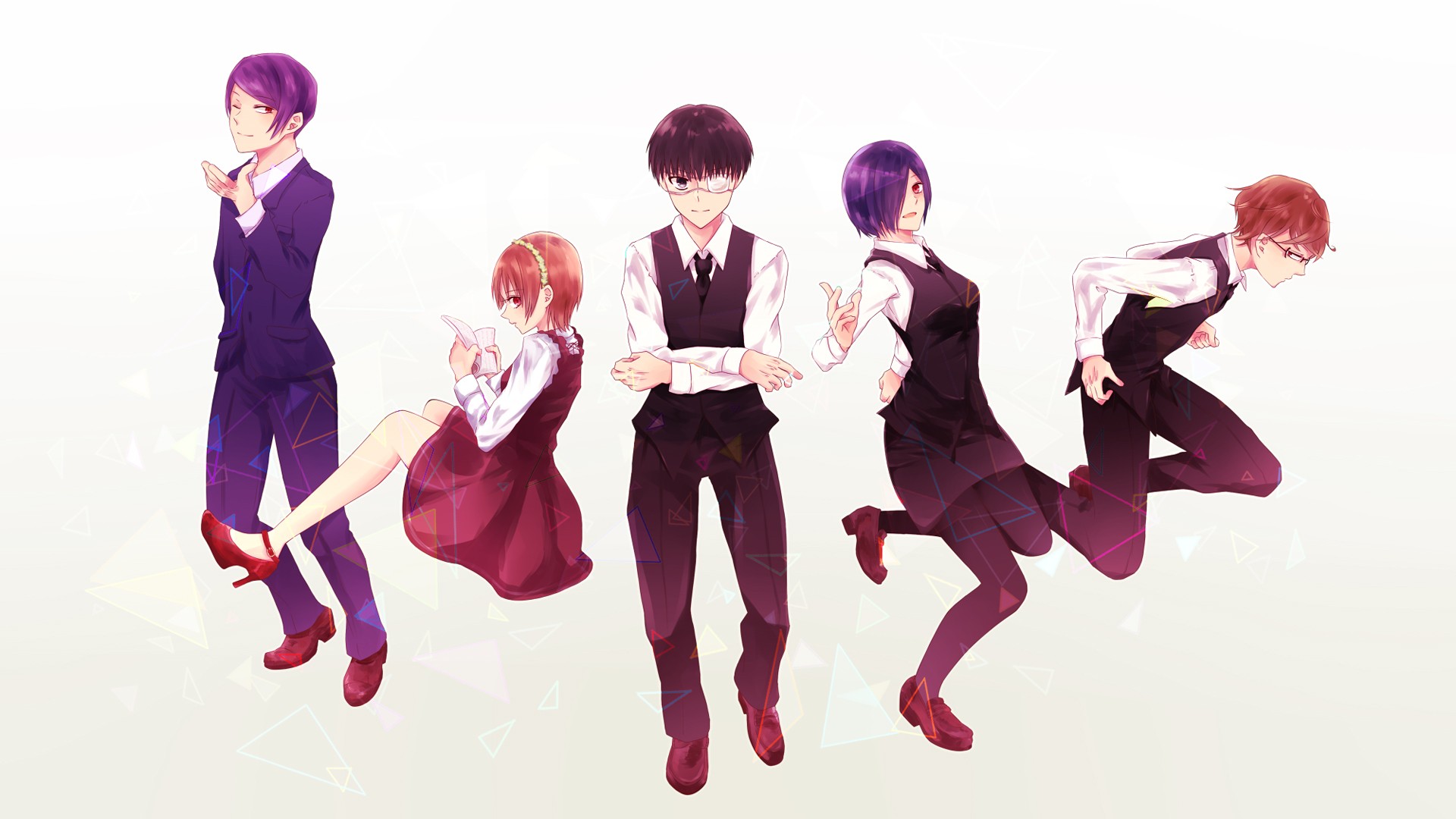 Tokyo Ghoul Kaneki Ken Kirishima Touka Nishio Nishiki Fueguchi Hinami Tsukiyama Shuu 1920x1080