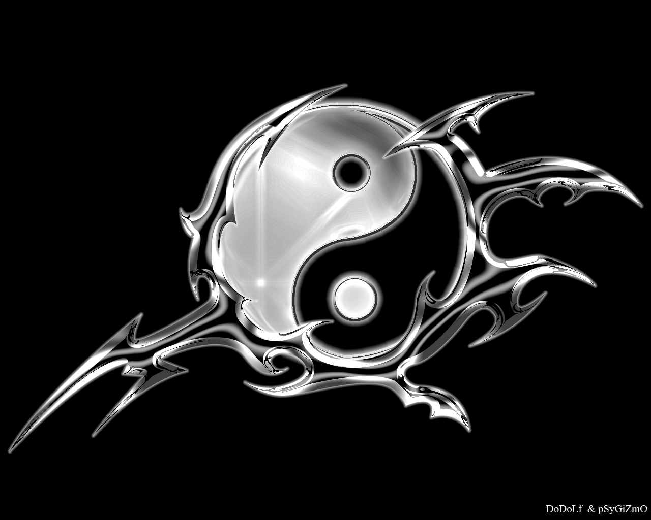 Artistic Yin Amp Yang Black Amp White Logo 1280x1024