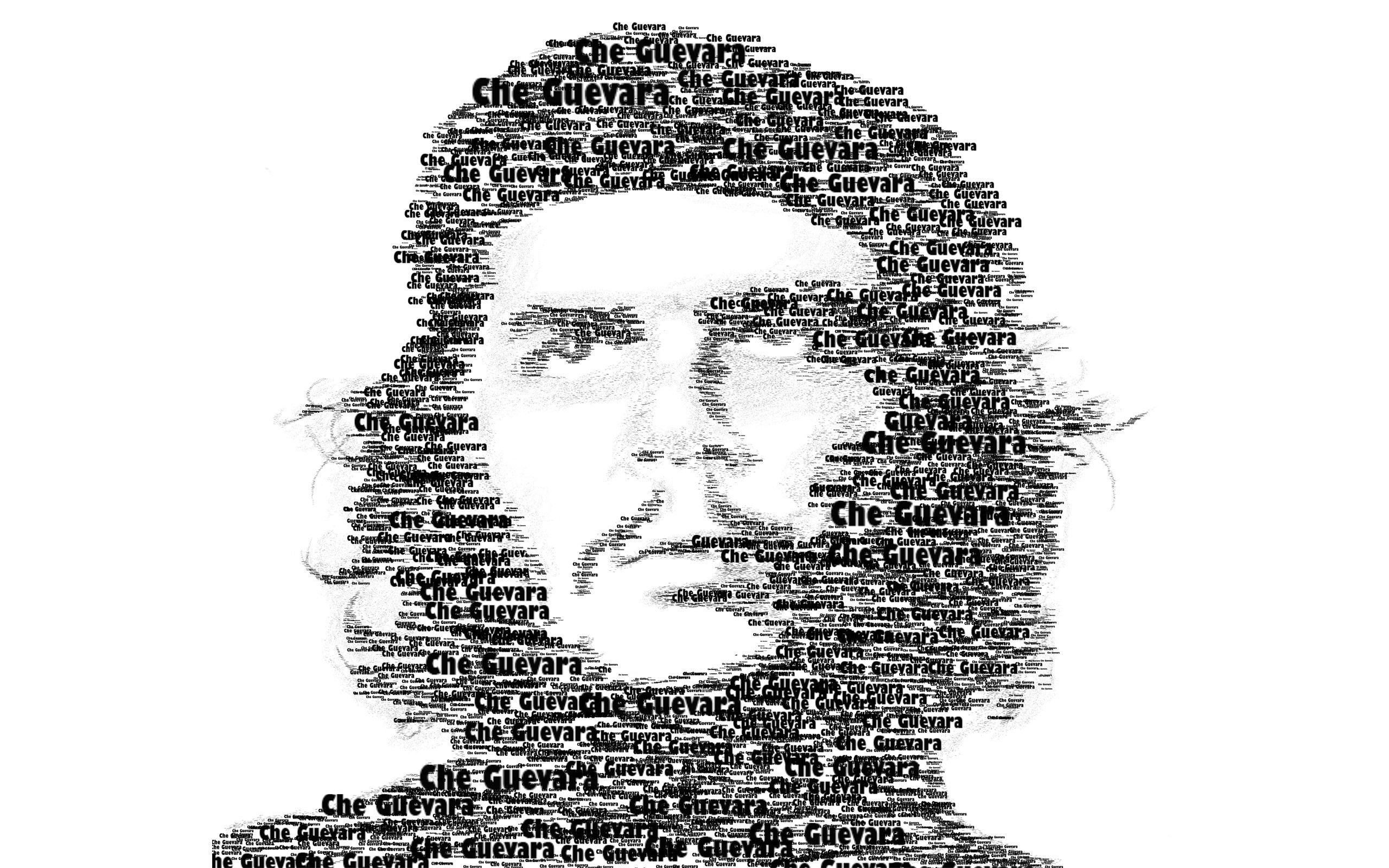 Che Guevara Che Guevara Che Guevara Revolutionary Typographic Portraits Typographic Portraits Typogr 2560x1600