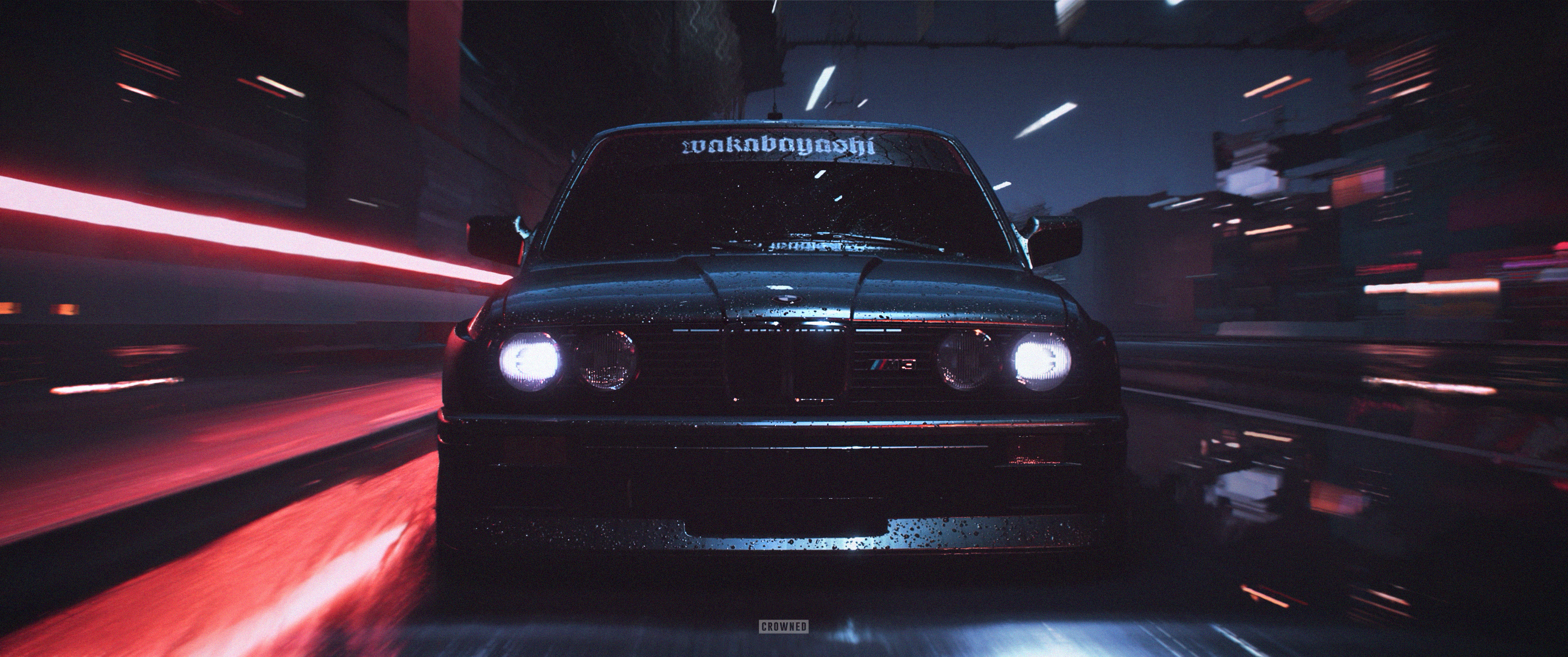 CROWNED Need For Speed BMW M3 Car BMW M3 E30 BMW E30 Frontal View Video Games BMW 3 Series 3440x1441