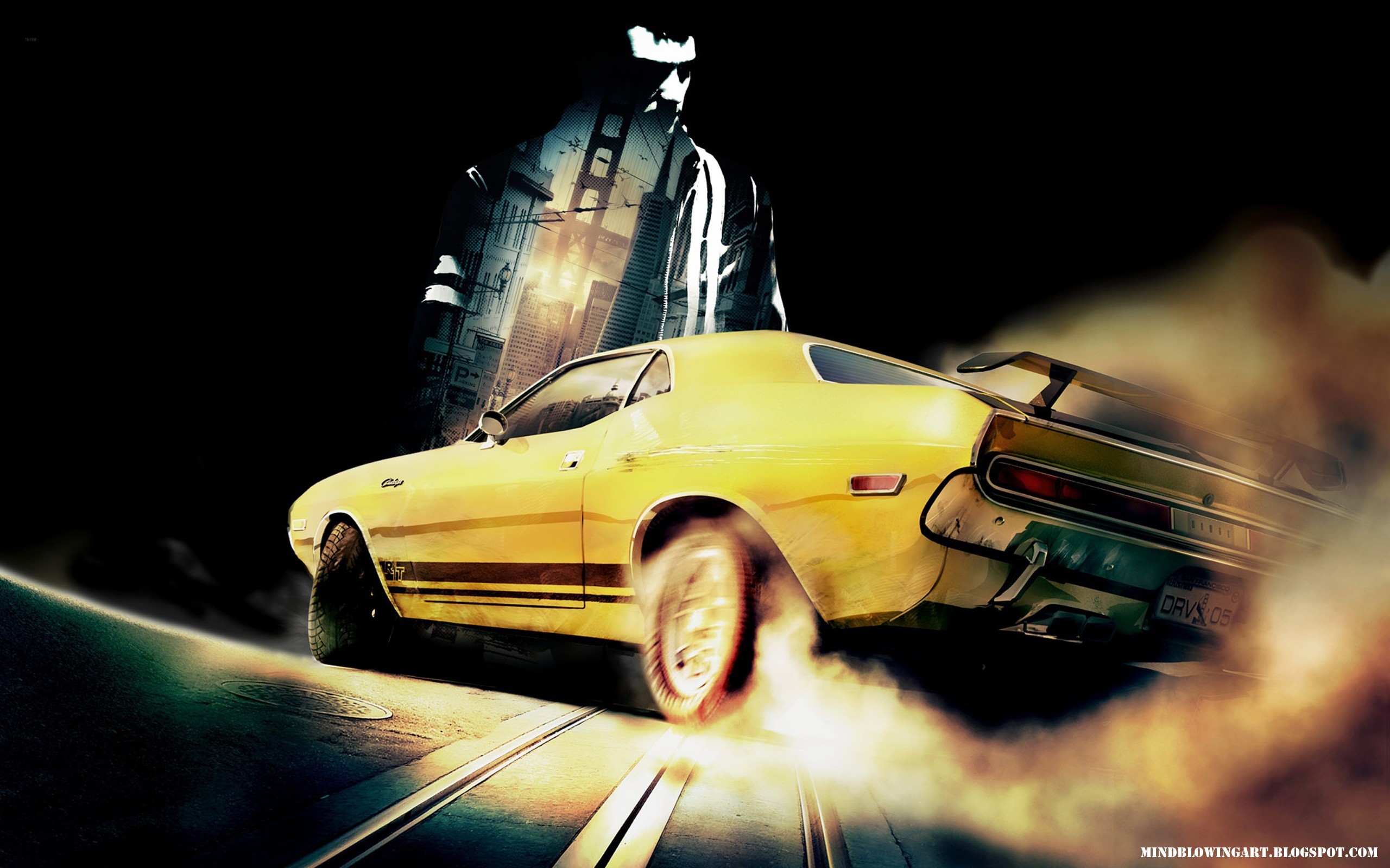 Car Driver Video Game Car Vehicle Yellow Cars Digital Art Driver San Francisco 2560x1600
