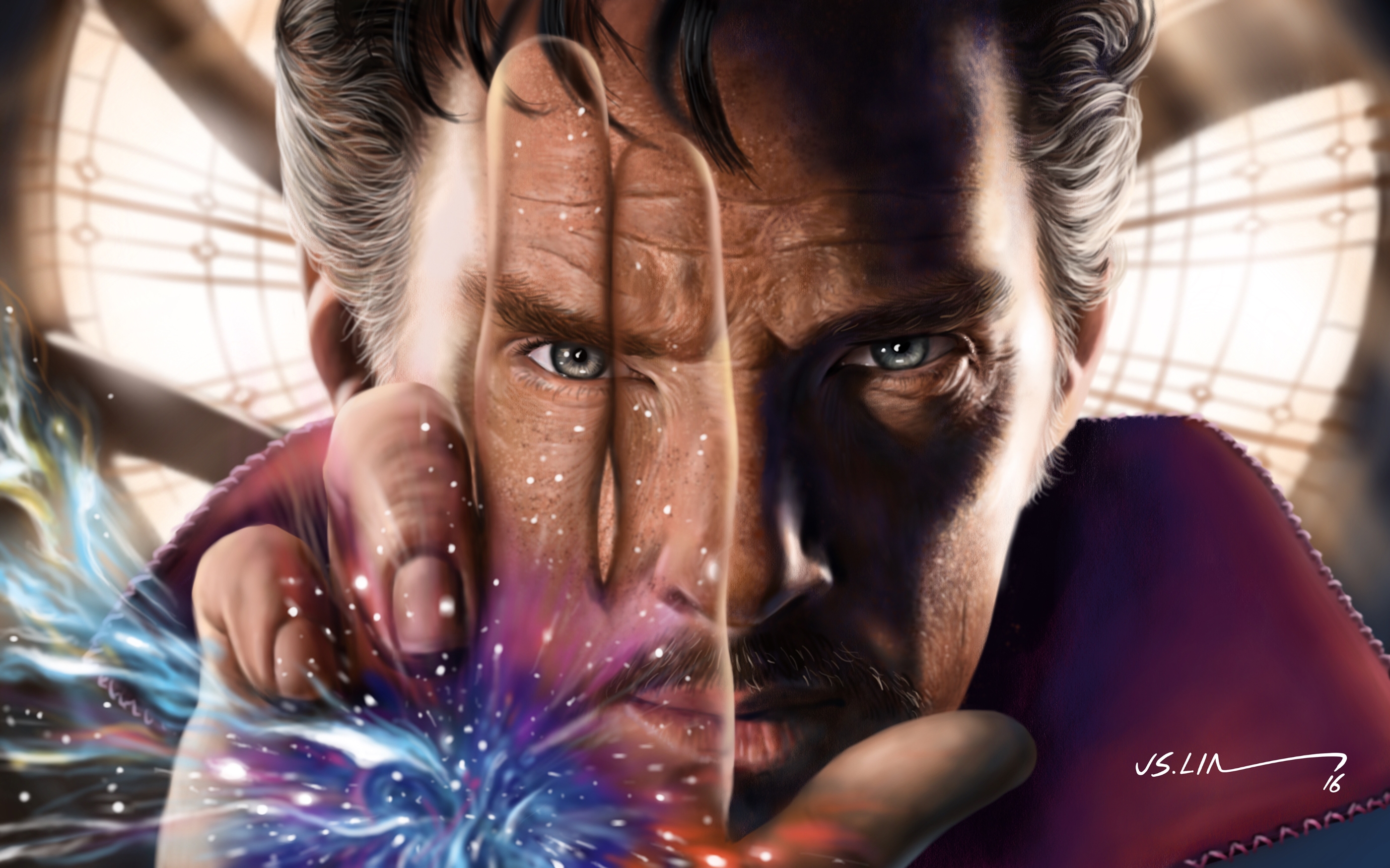 Doctor Strange Marvel Comics Marvel Cinematic Universe Benedict Cumberbatch Portrait Face Artwork Di 2800x1750