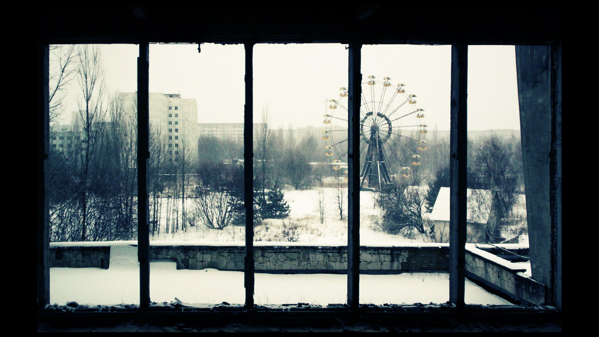 Old Black Pripyat Abandoned Ruin Chernobyl Ukraine 1920x1080