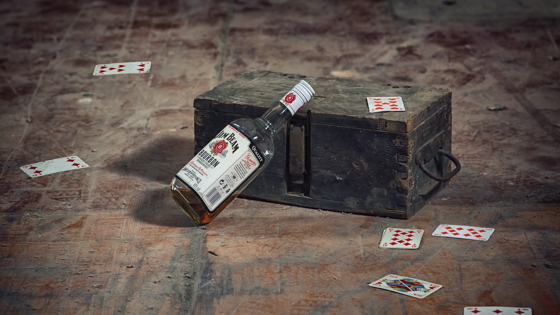 Jim Beam Alcohol Playing Cards Bottles 1920x1080