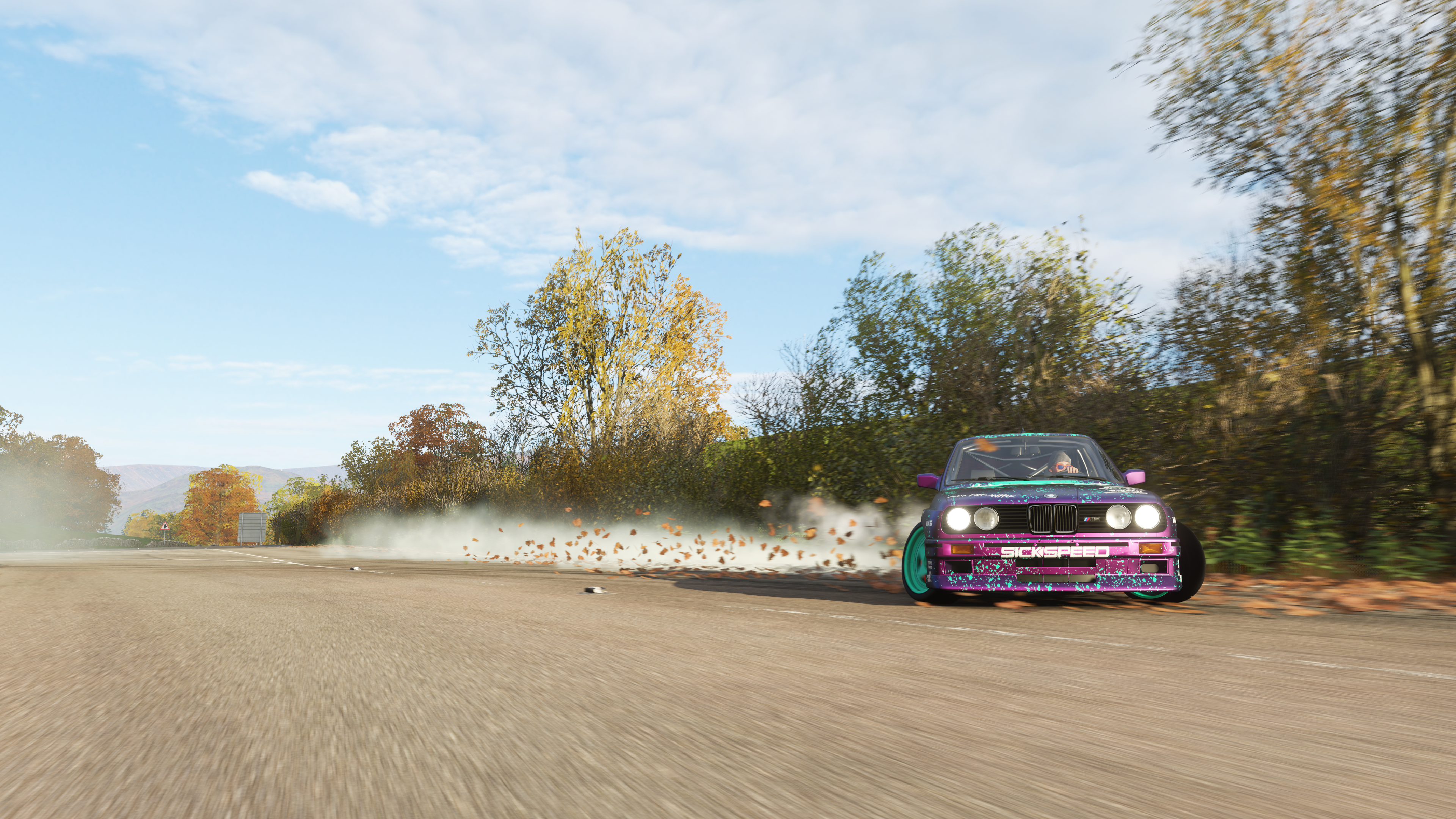 Forza Horizon 4 BMW M3 E30 Drift Fall Video Games Screen Shot BMW E30 BMW 3 Series Car 3840x2160