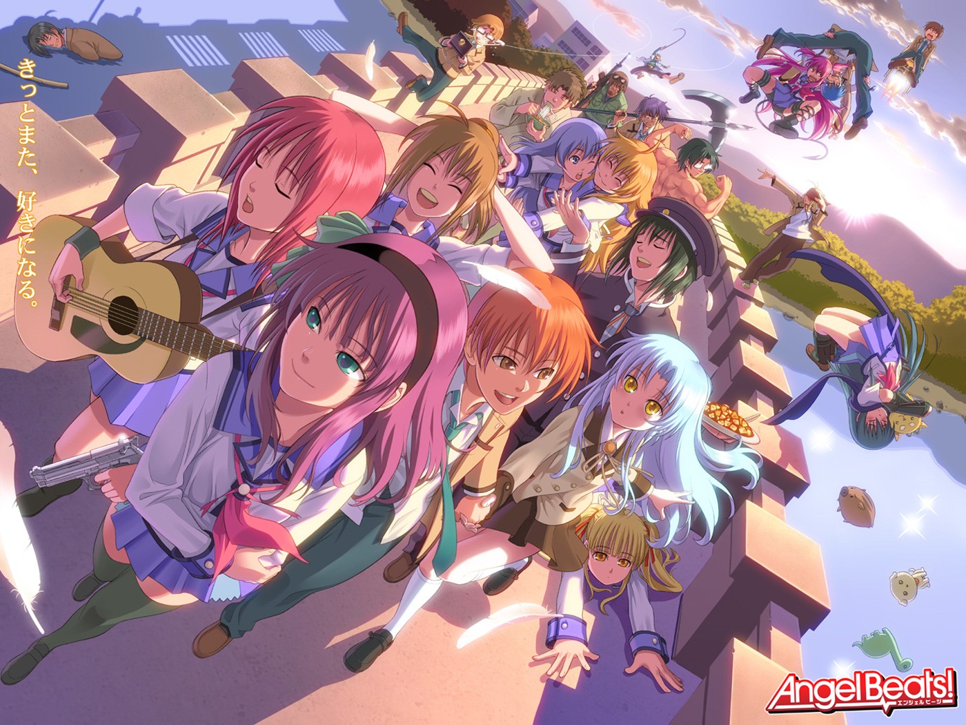 Angel Beats Tachibana Kanade Yui Angel Beats Otonashi Yuzuru Ayato Naoi Nakamura Yuri Eri Shiina Ani 1400x1050