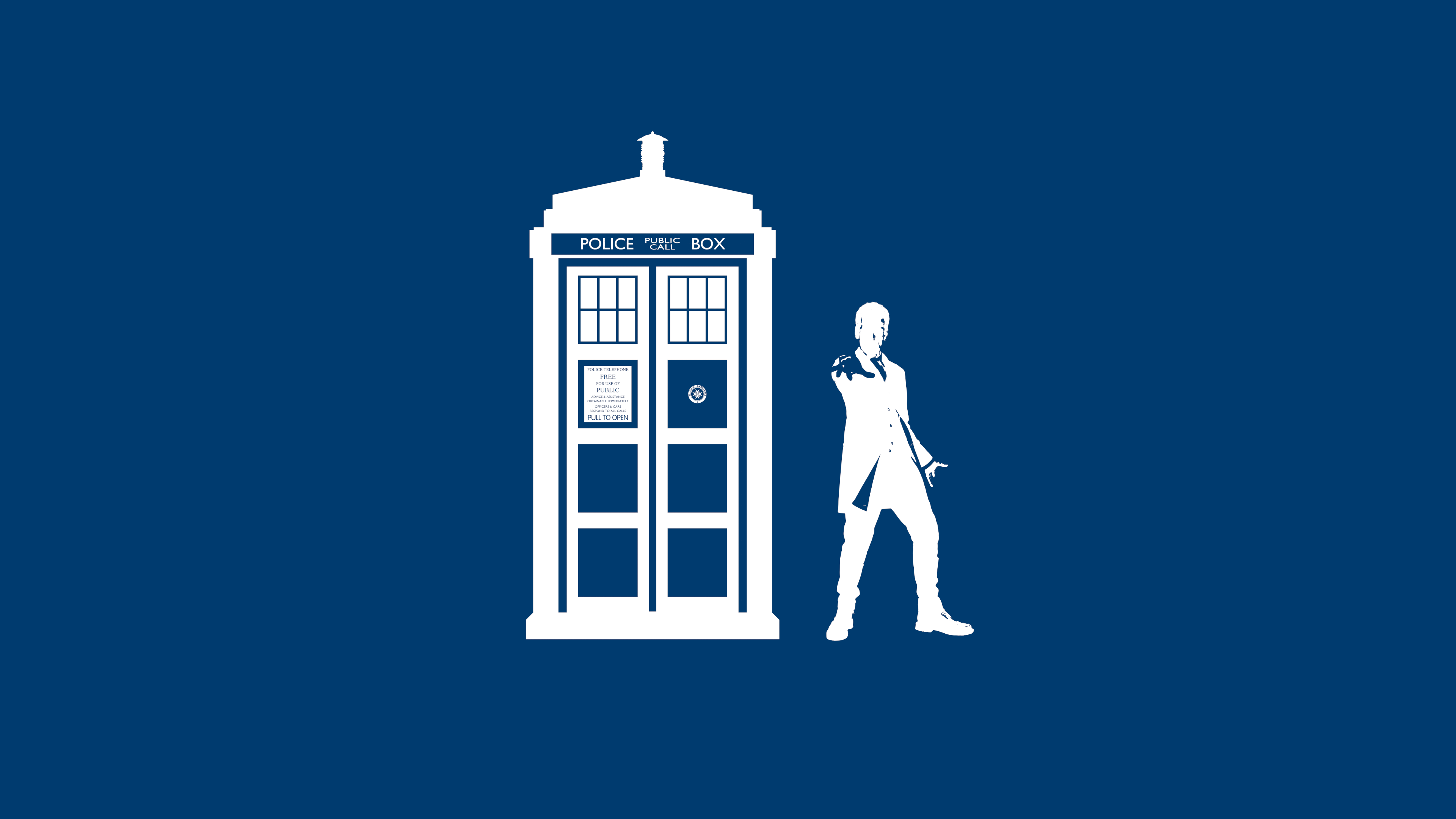 Doctor Who The Doctor TARDiS Peter Capaldi Simple Background 3840x2160
