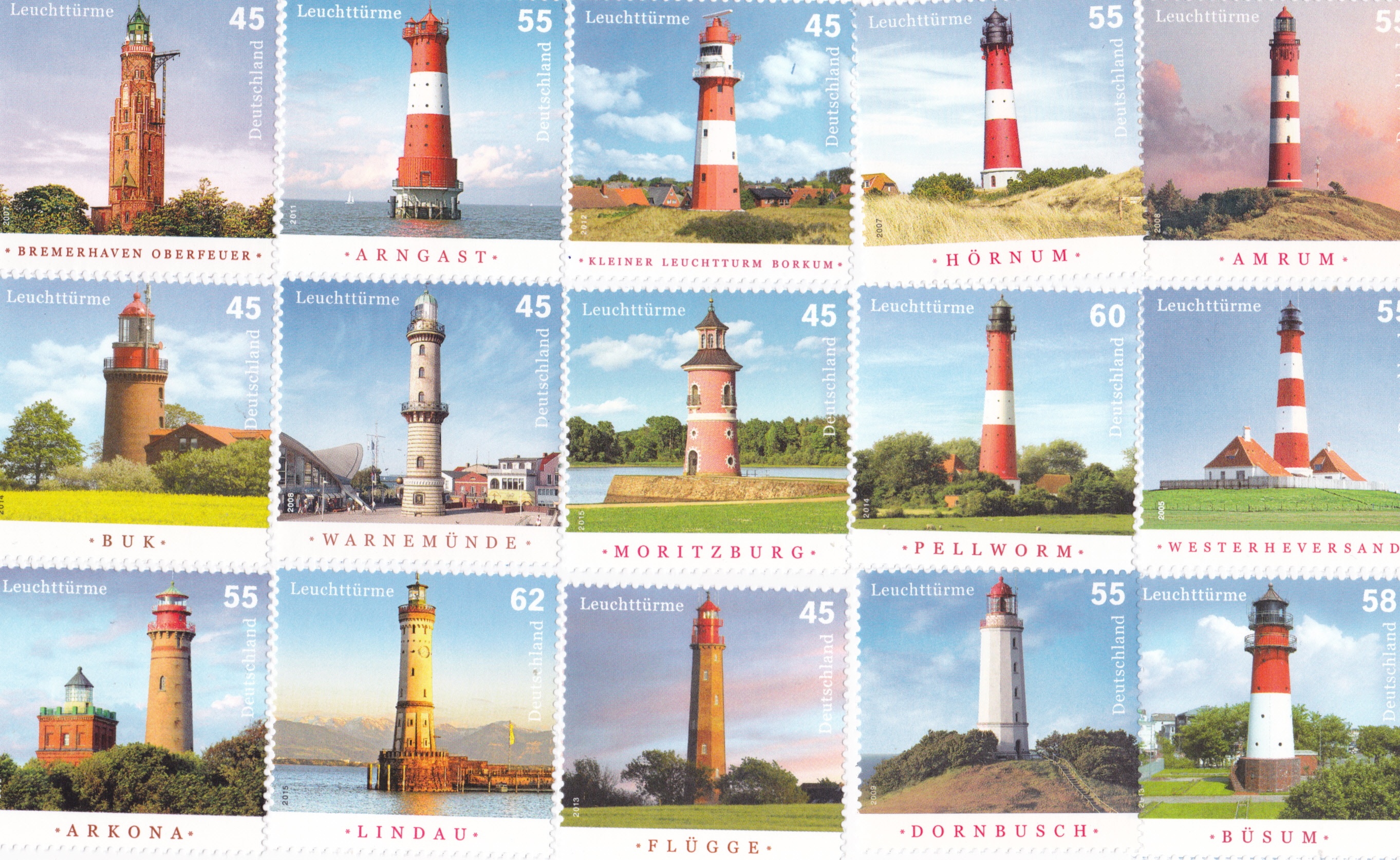 Stamp Man Made Lighthouse Colorful 2725x1674