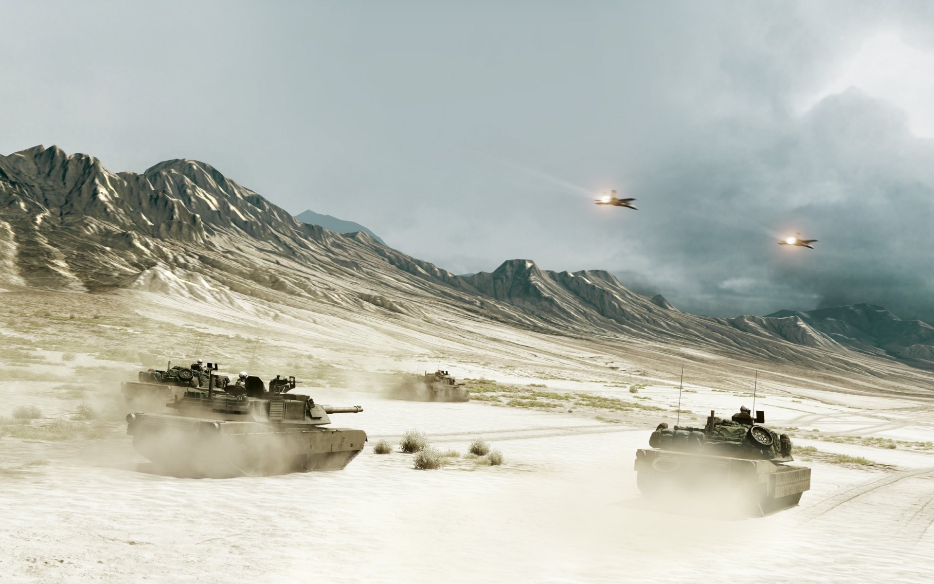 Tank Desert Mountains Battlefield M1 Abrams McDonnell Douglas F A 18 Hornet 1920x1200