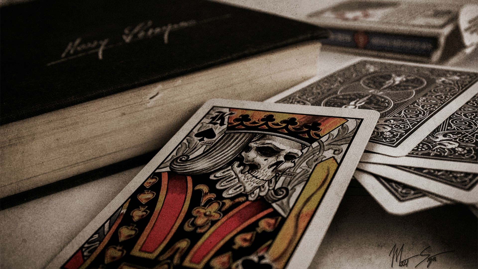 Cards Skull Playing Cards King 1920x1080