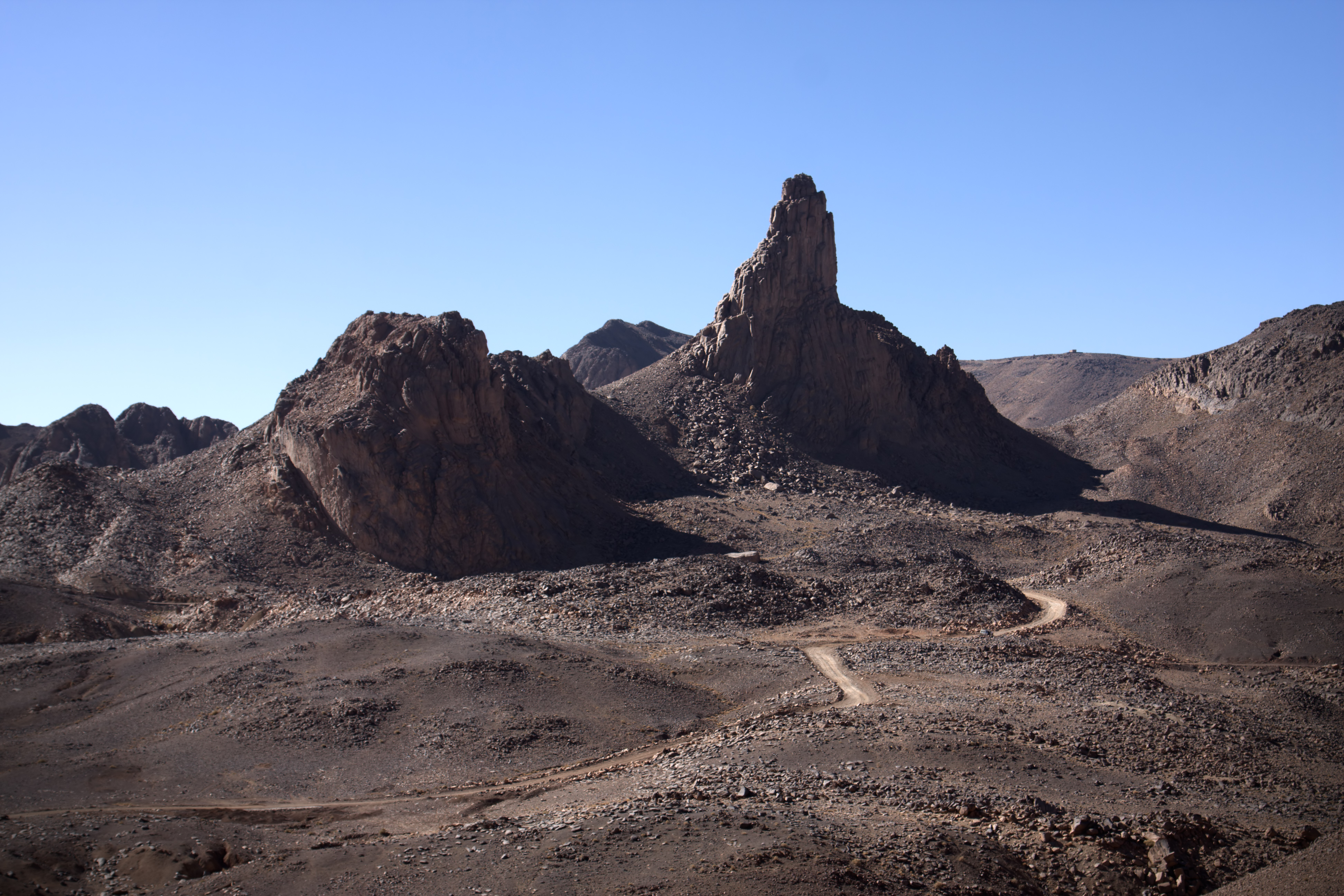 Hoggar Mountains Tassili NAjjer Algeria Africa Assekrem Rock Road Desert Sahara Sunny 3888x2592