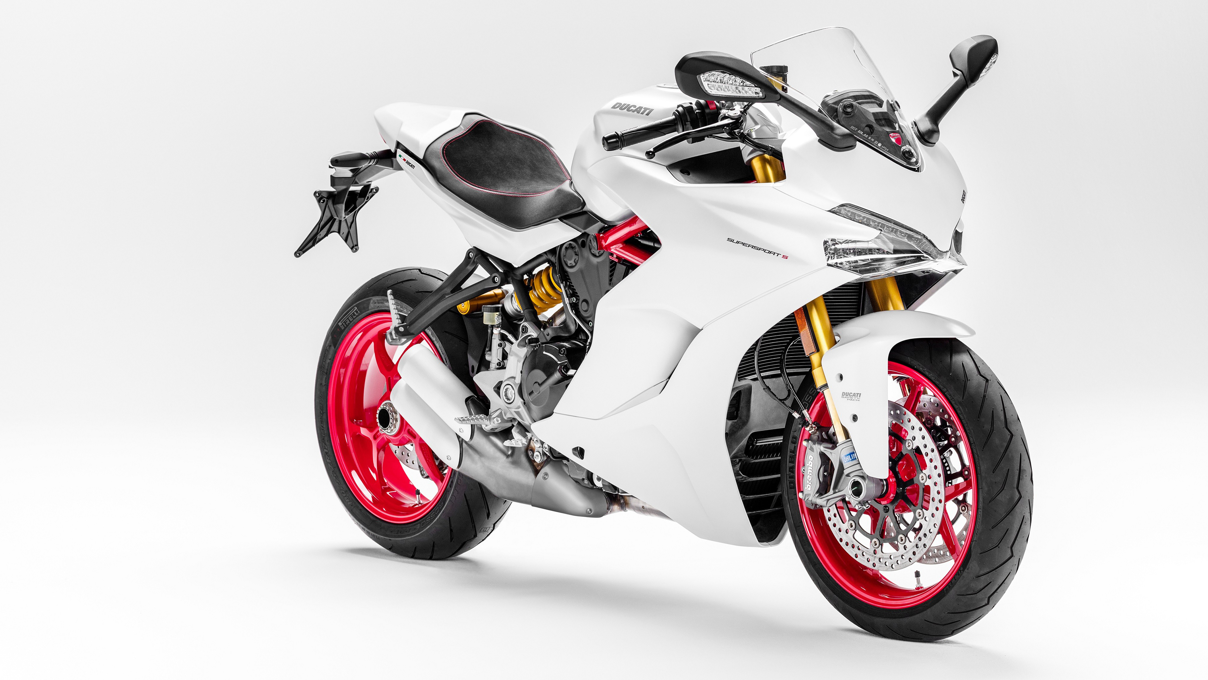 Ducati Ducati SuperSport Vehicle Motorcycle Simple Background Brembo Ohlins 3840x2160