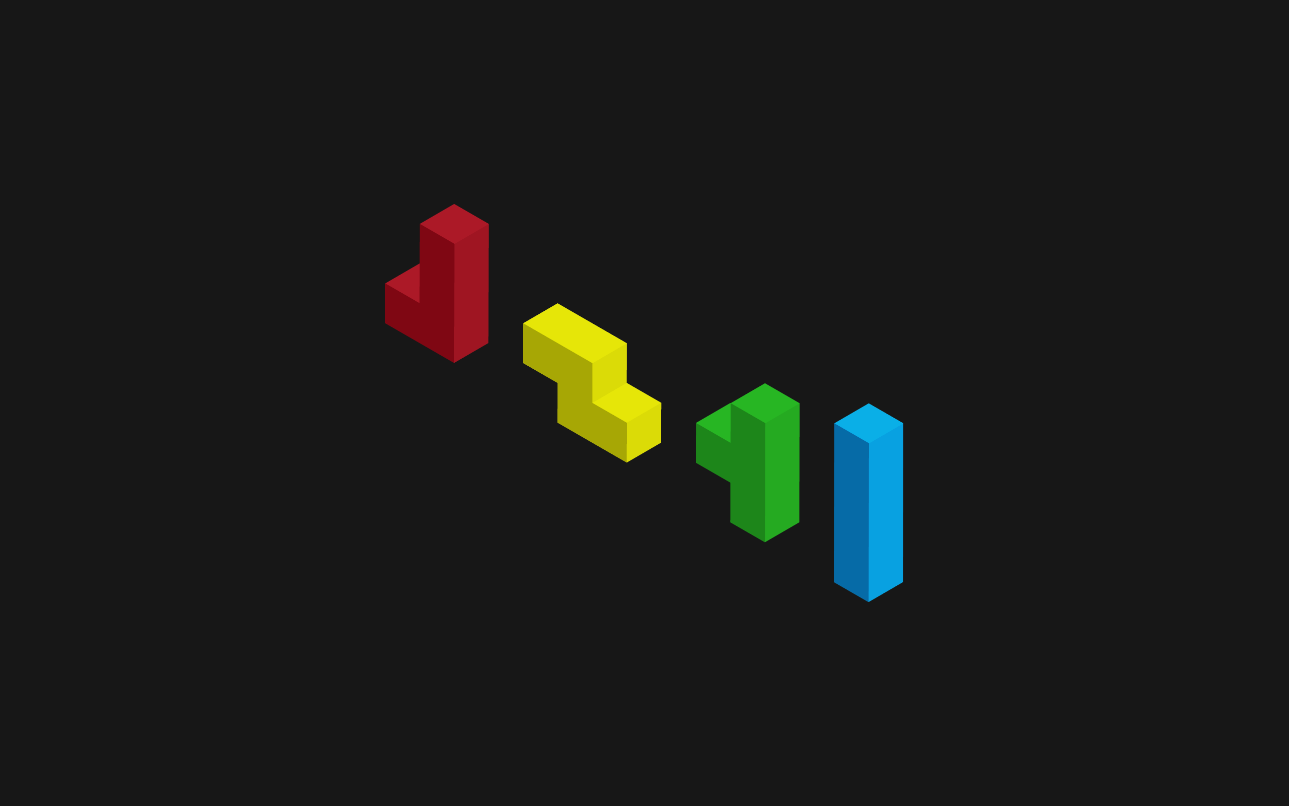 Minimalism Tetris Video Games Tetris Simple Background 3D Old Games 2560x1600