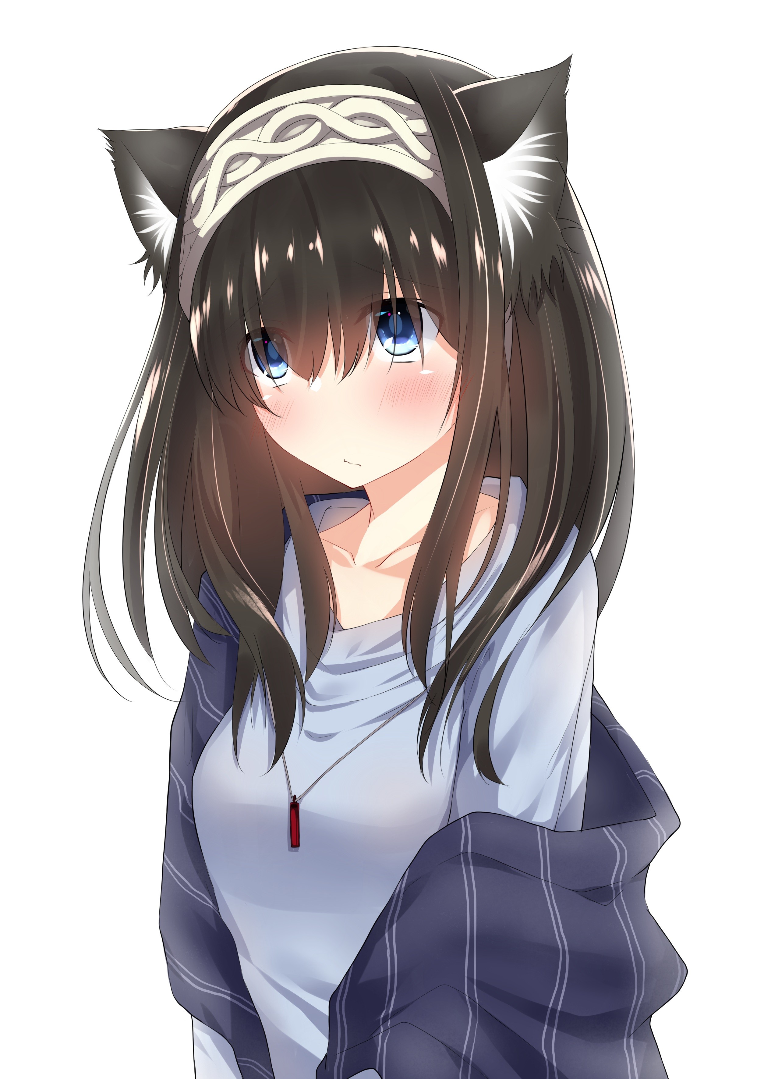 Animal Ears White Background Simple Background Sagisawa Fumika THE IDOLM STER THE IDOLM STER Cindere 2508x3541