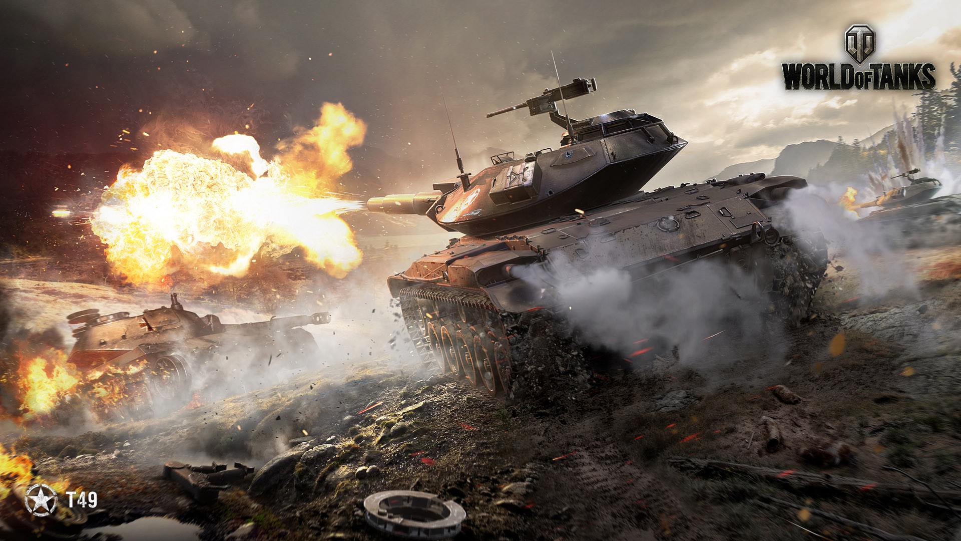 World Of Tanks T49 War Tank Video Games Video Game Art 1920x1080