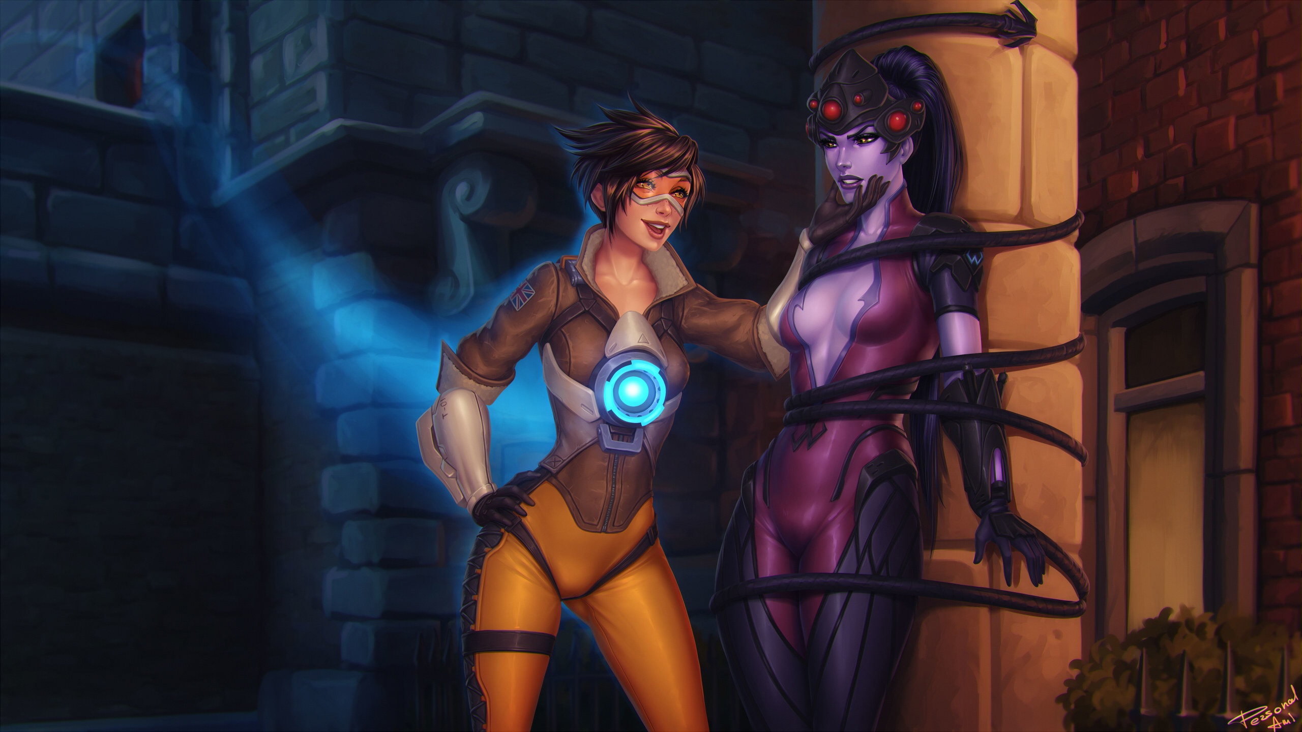 Lena Oxton Blizzard Entertainment Overwatch Tracer Overwatch PC Gaming Fan Art 2560x1440