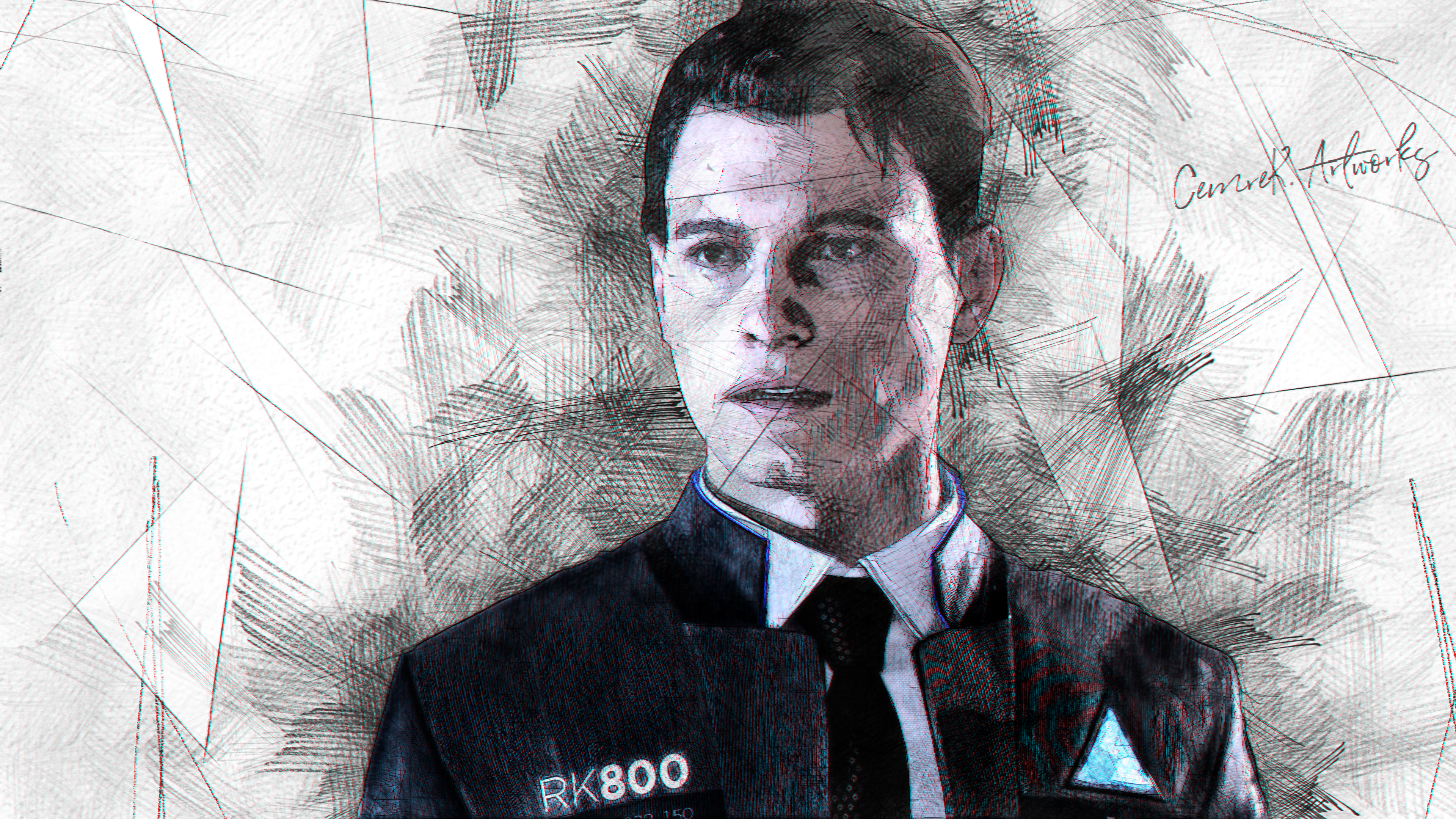 Detroit Become Human Drawing Detroit Become Human Game Art Connor Detroit Become Human Quantic Dream 3840x2160
