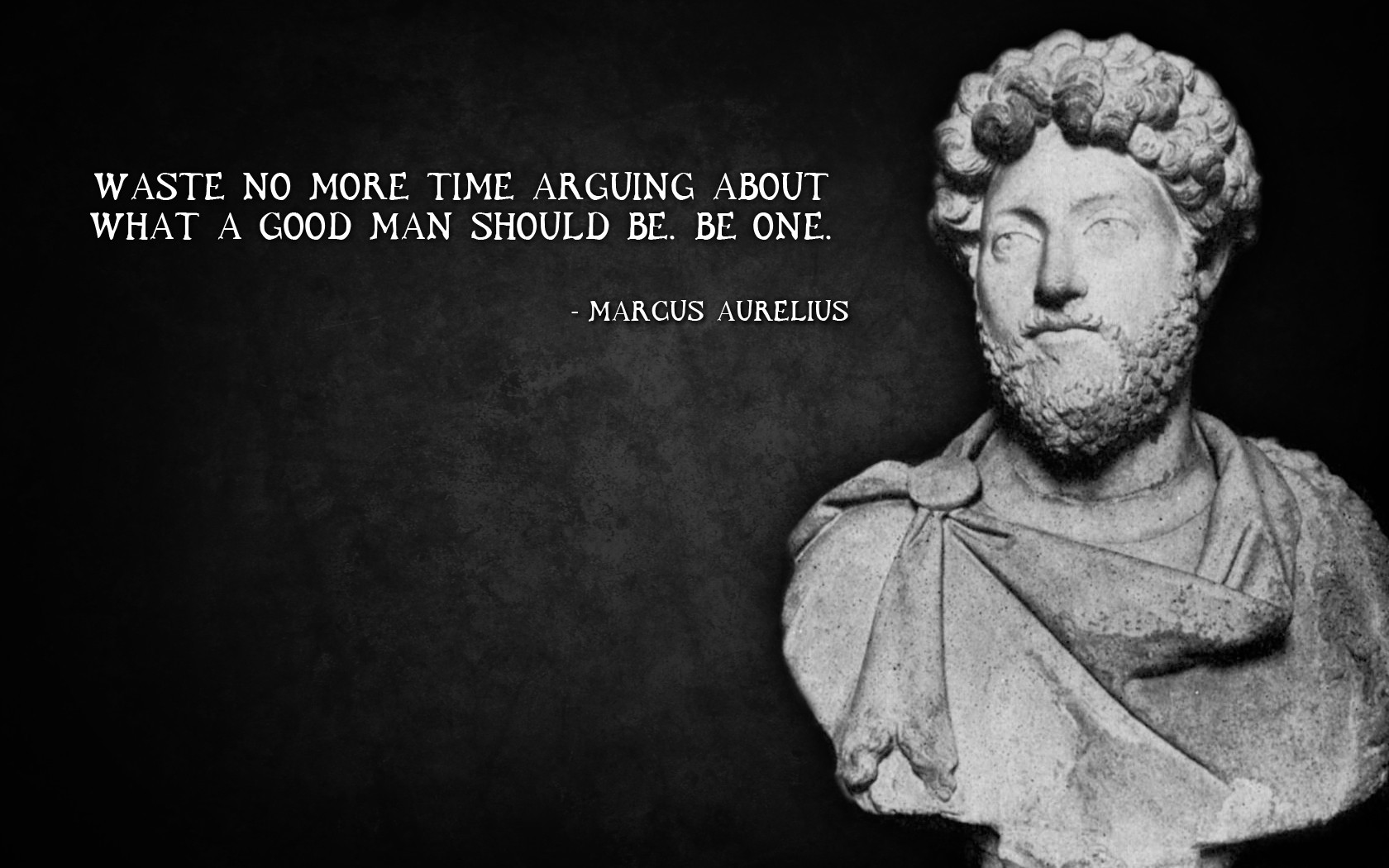 Quote Statue Marcus Aurelius Monochrome 1680x1050