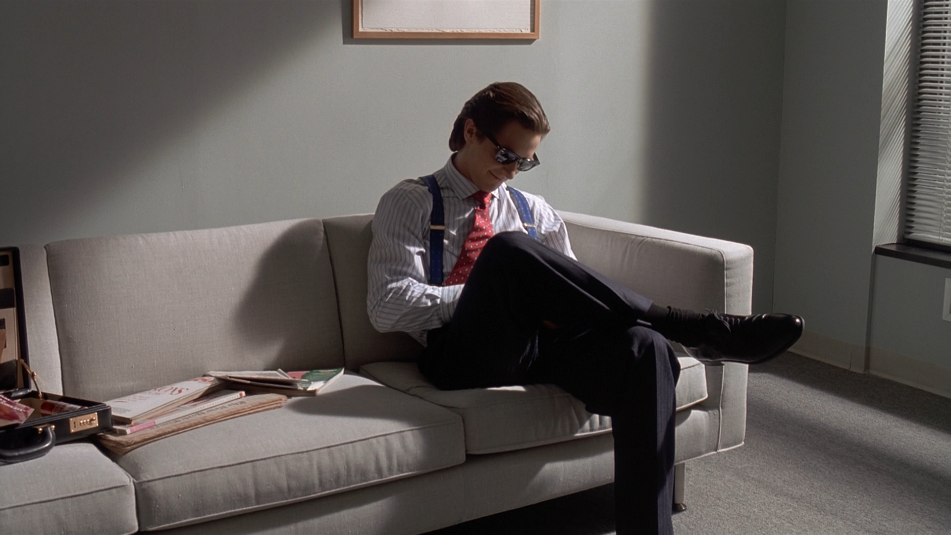 American Psycho Couch Christian Bale 1920x1080
