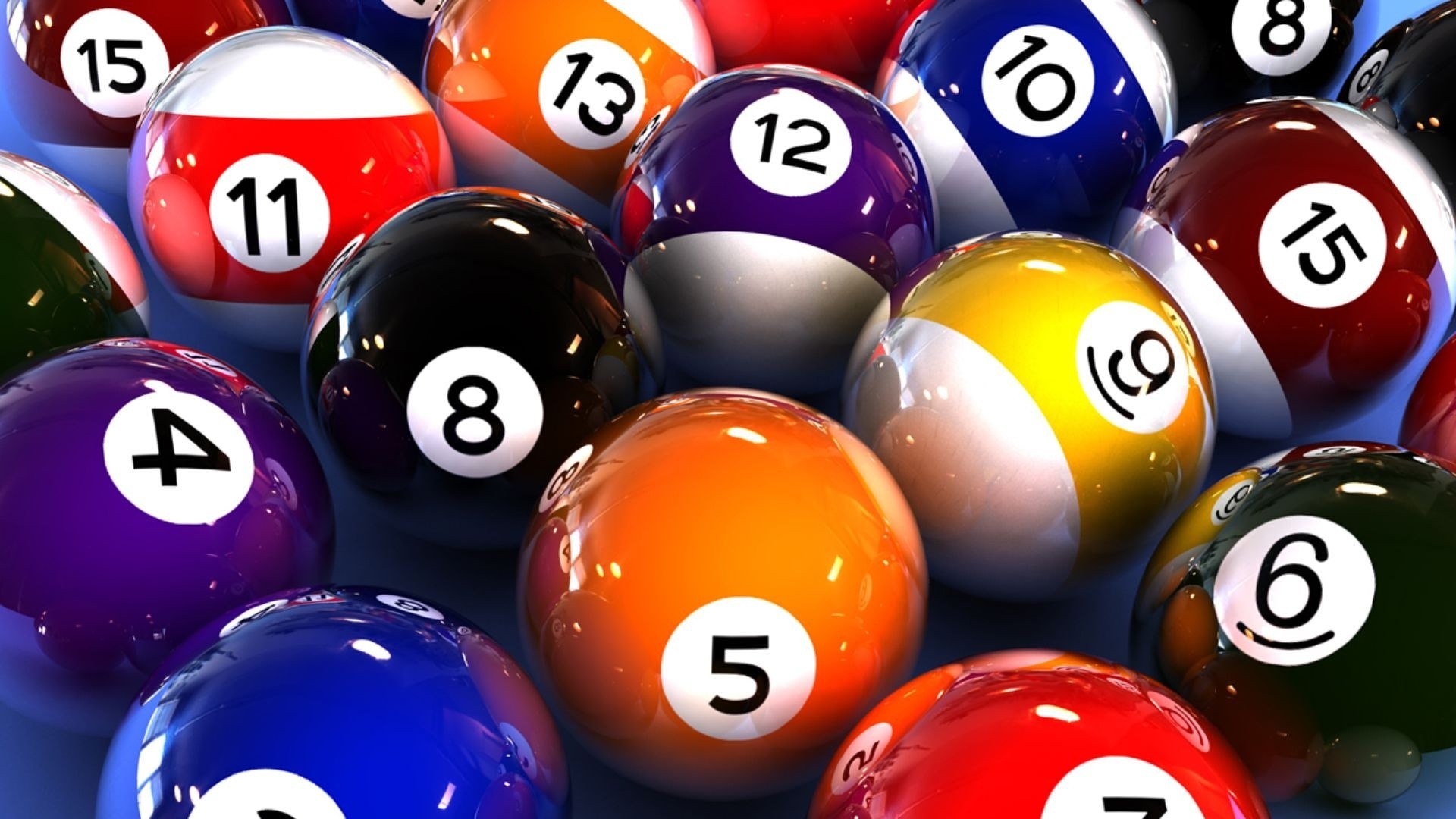 Colorful Pool Balls Numbers Balls 1920x1080