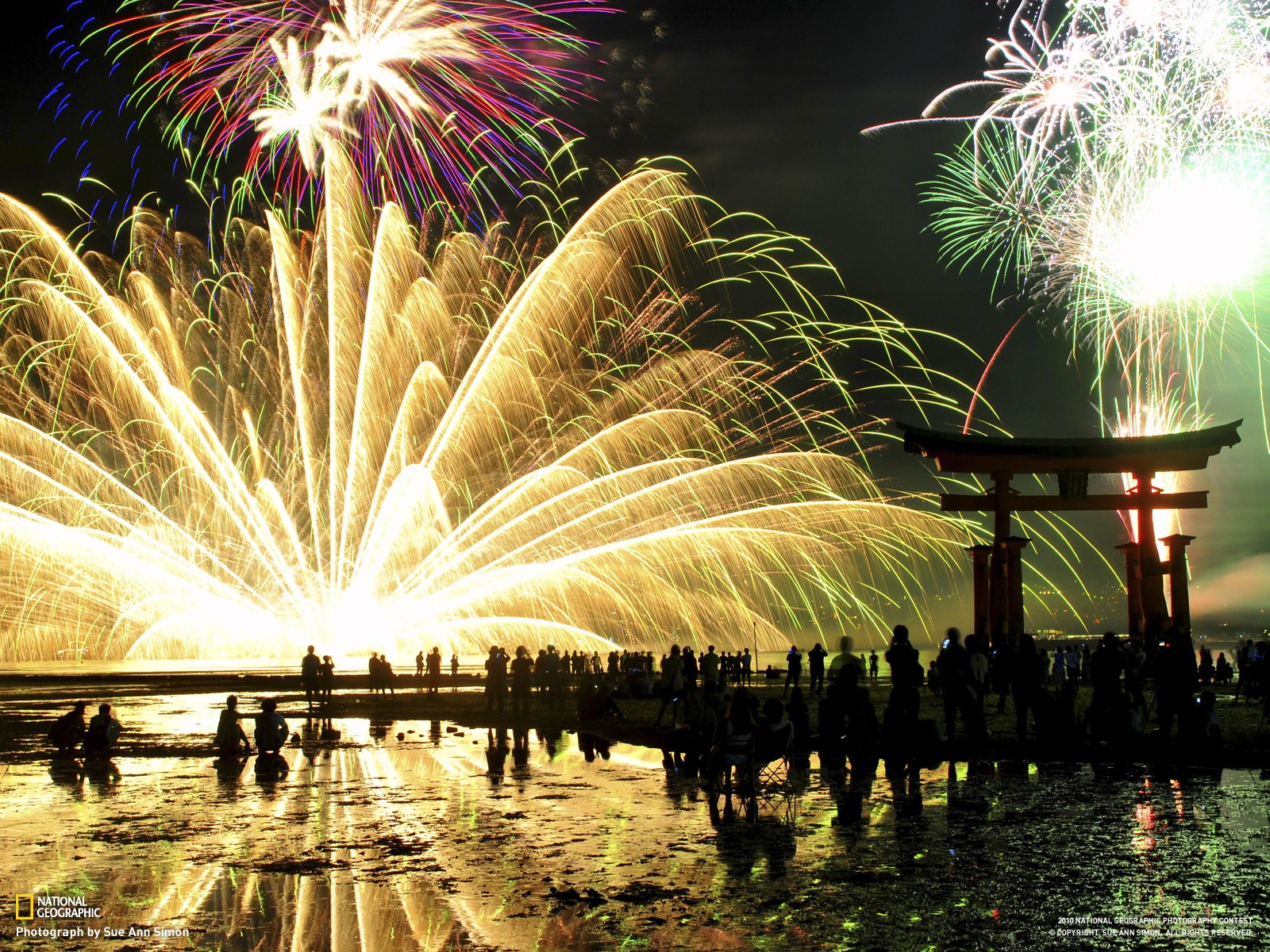 Torii Japan Festivals Fireworks Crowds National Geographic Hiroshima Japan Miyajima Fireworks 1600x1200