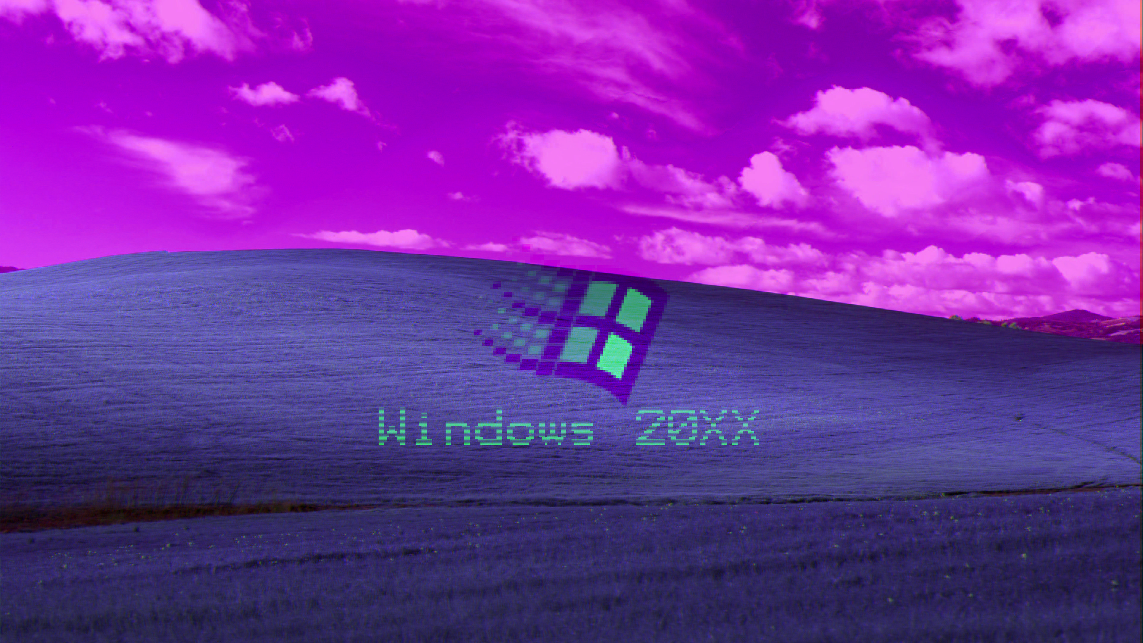 Vaporwave Purple Windows XP Windows 98 Retrowave 3840x2160