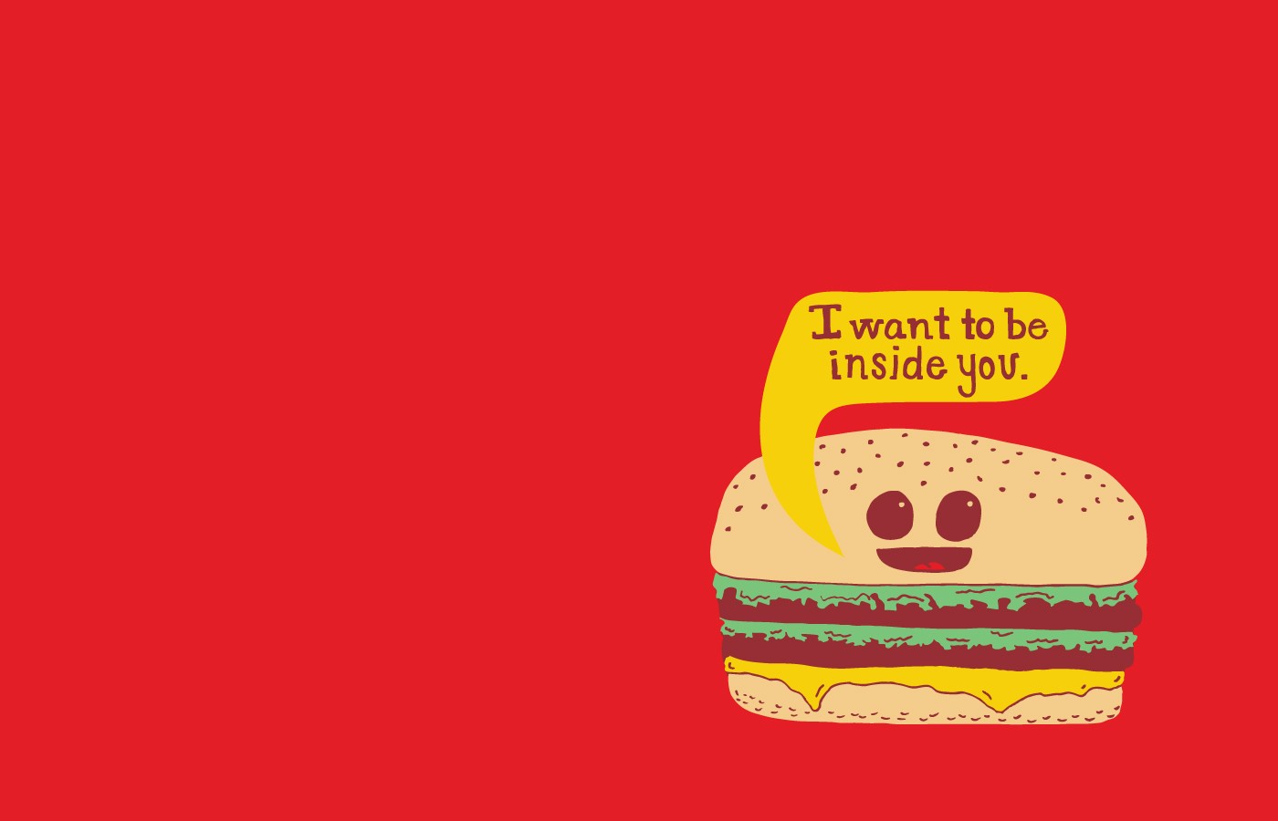 Simple Background Minimalism Red Background Hamburgers Humor Food 1400x900