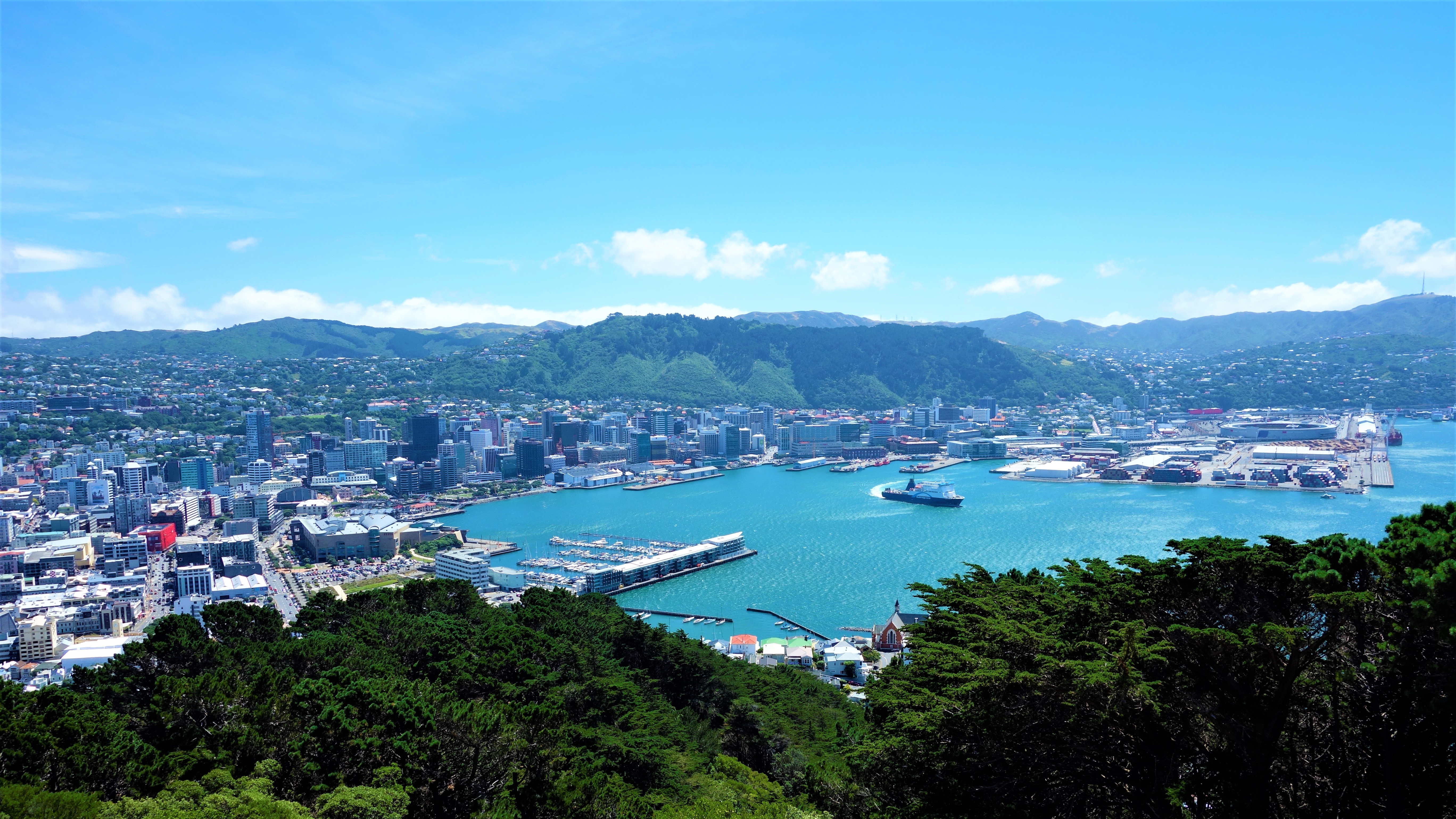 New Zealand Wellington Cityscape Sky 5472x3078