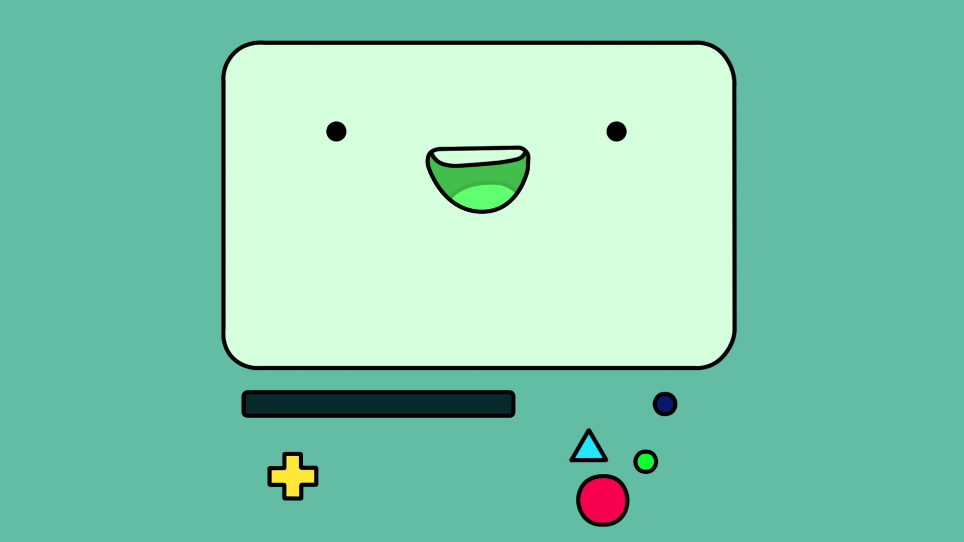 Adventure Time BMO Simple Background Green Controllers 1920x1080