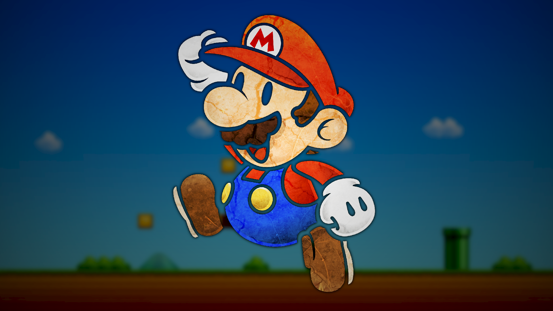 Super Mario Paper Mario Video Games Digital Art Nintendo Artwork 1920x1080