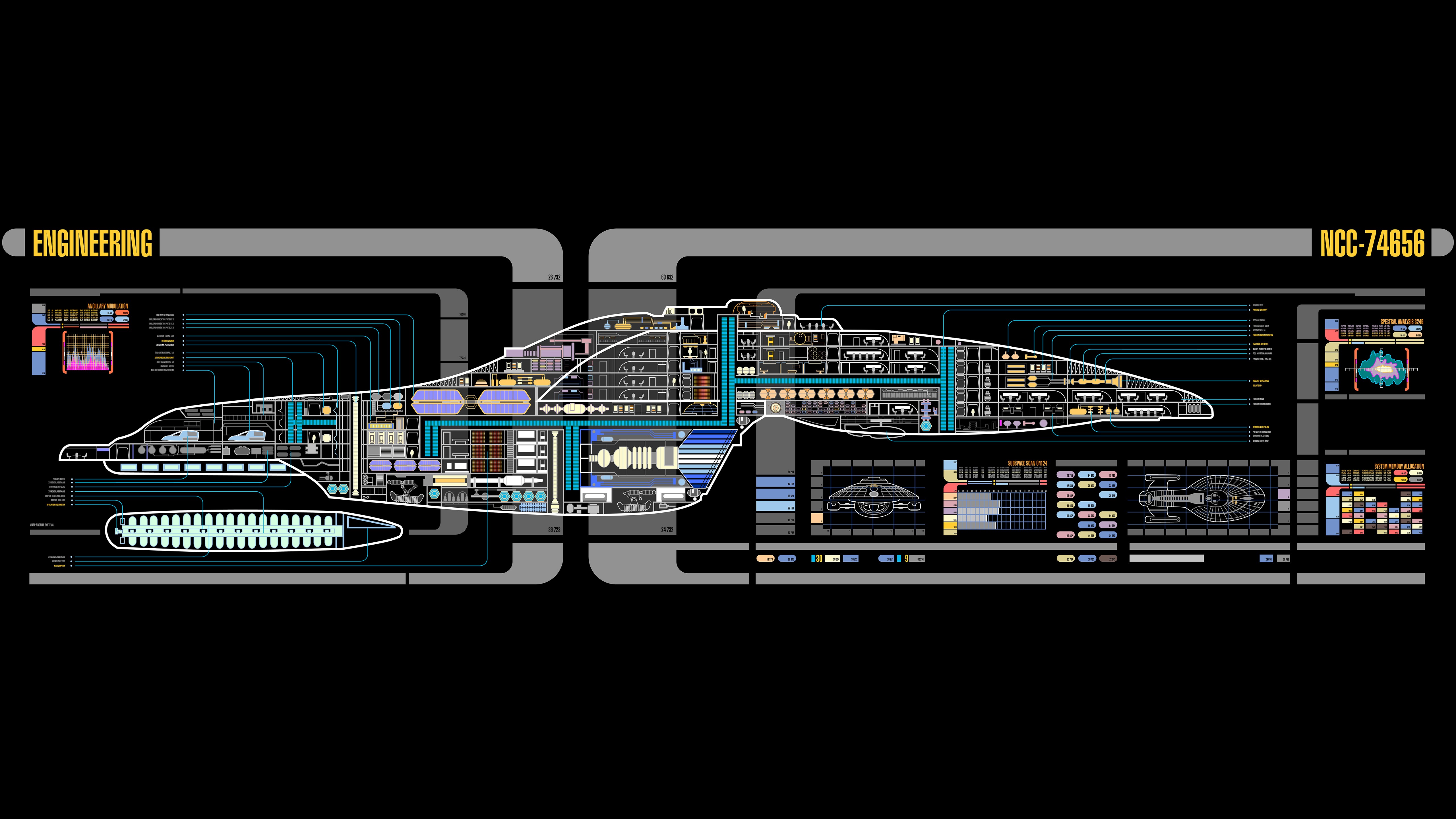 Star Trek USS Voyager LCARS Star Trek Ships 5120x2880