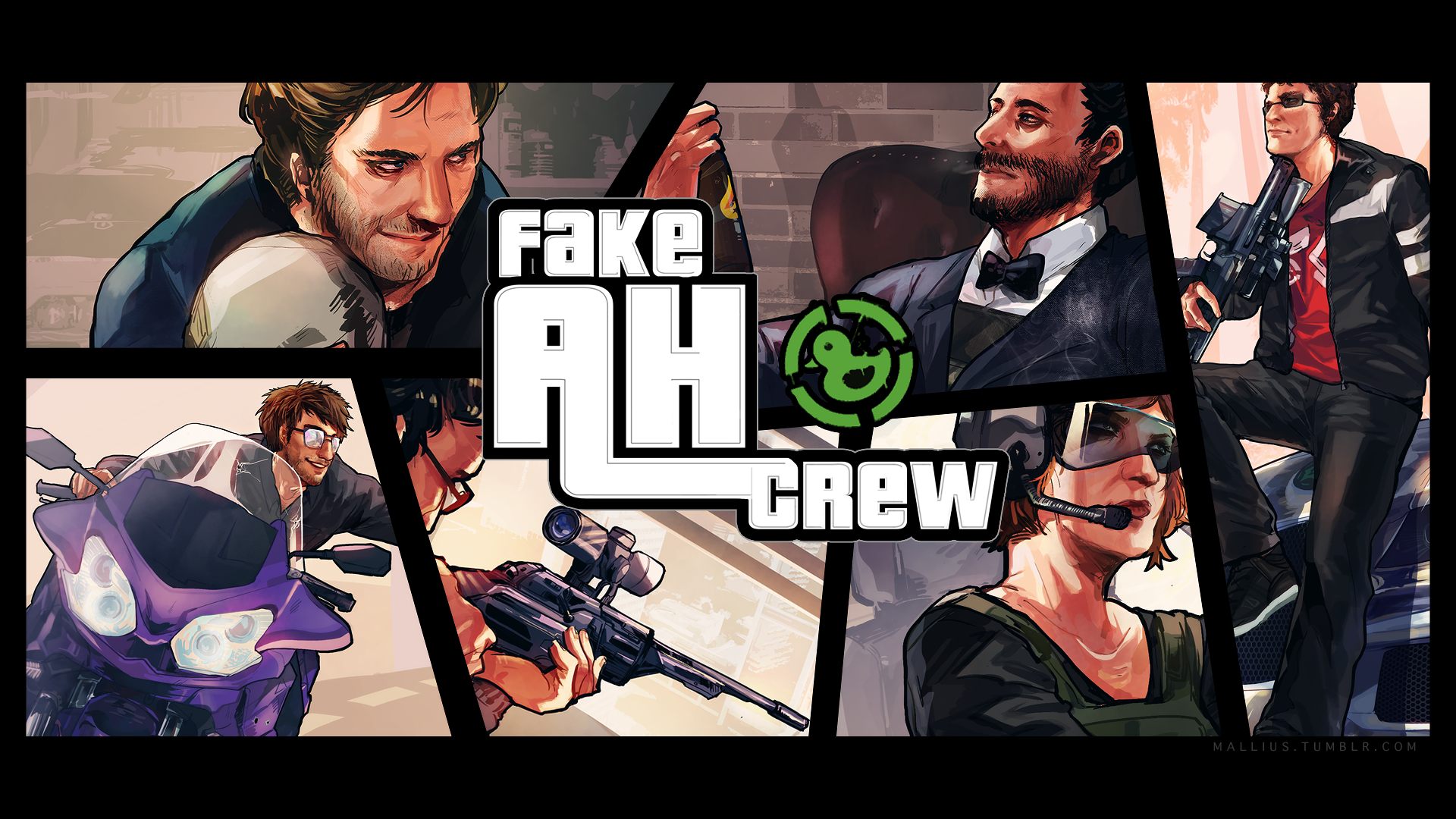 Achievement Hunters Grand Theft Auto V Collage Sniper Rifle Artwork 1920x1080