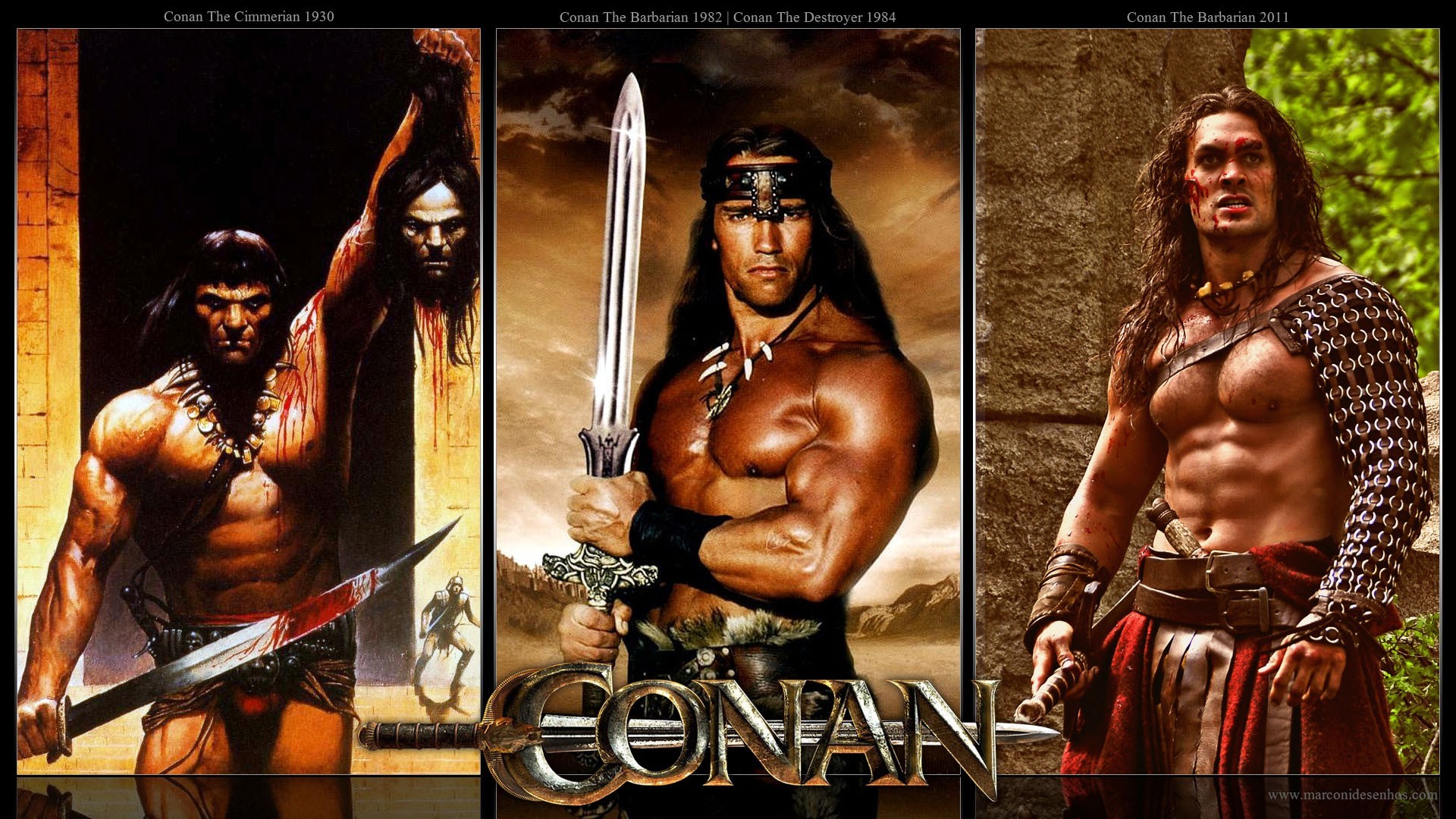 Movies Conan The Barbarian Arnold Schwarzenegger Collage 1920x1080