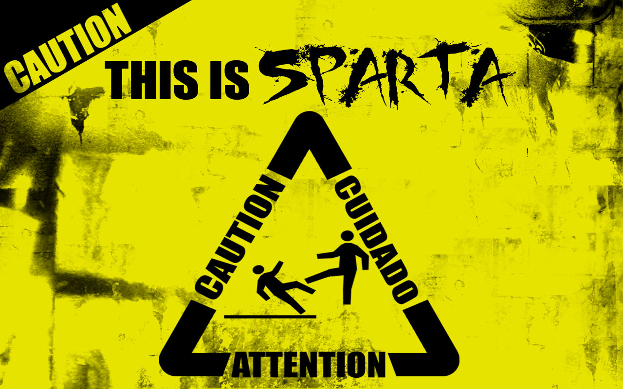 Caution Warning Signs Sparta 1280x800