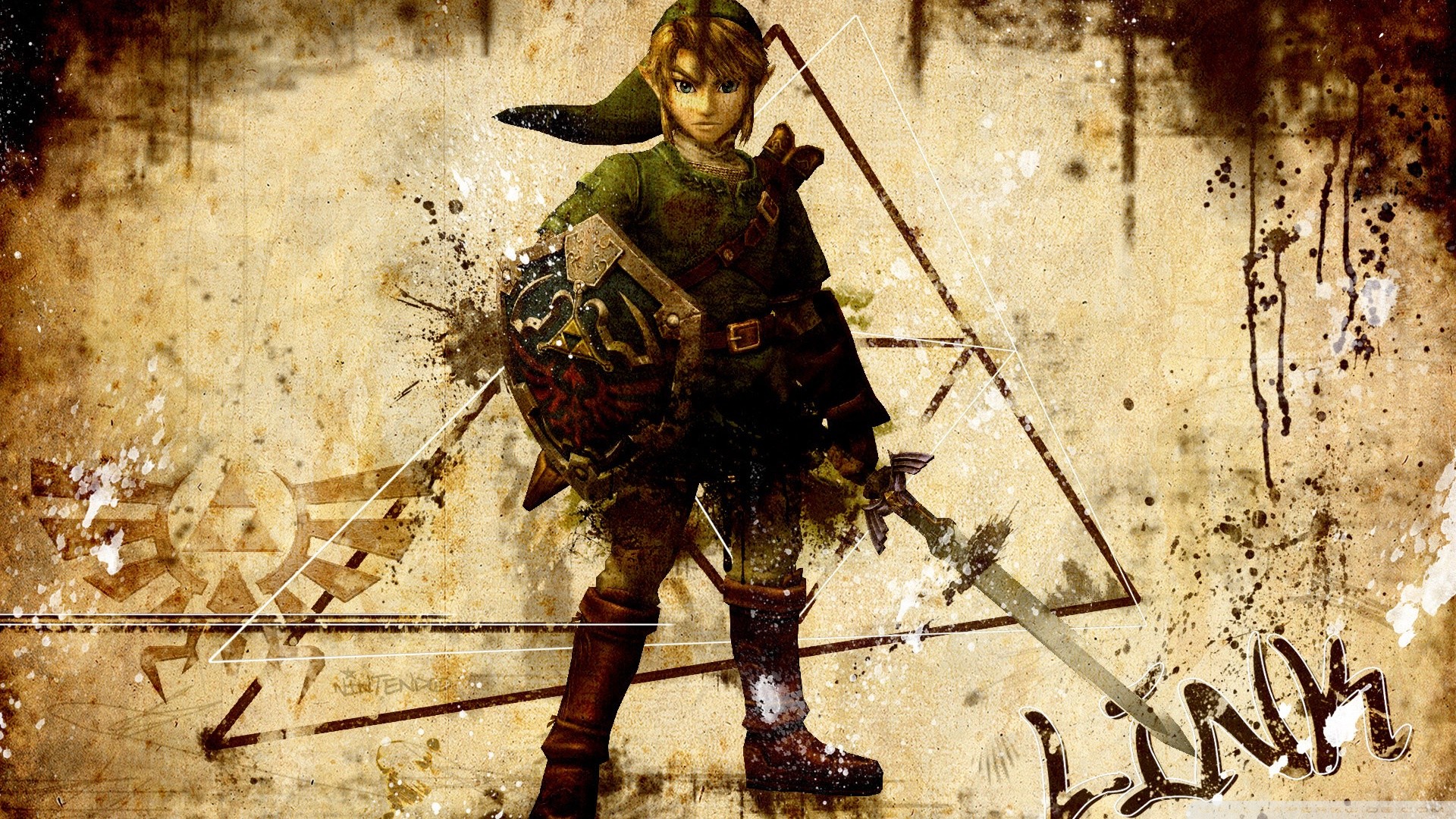 The Legend Of Zelda Link Triforce Master Sword Video Games Hylian Shield 1920x1080