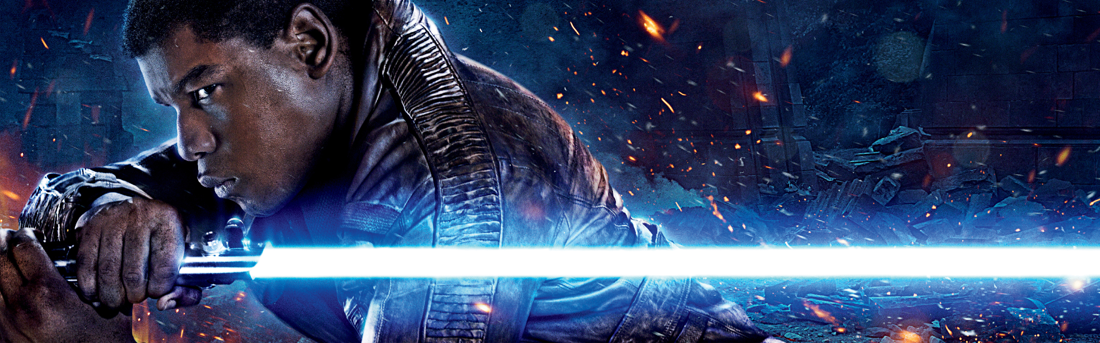 Star Wars Episode Vii The Force Awakens John Boyega Finn Star Wars Star Wars Lightsaber 3840x1200
