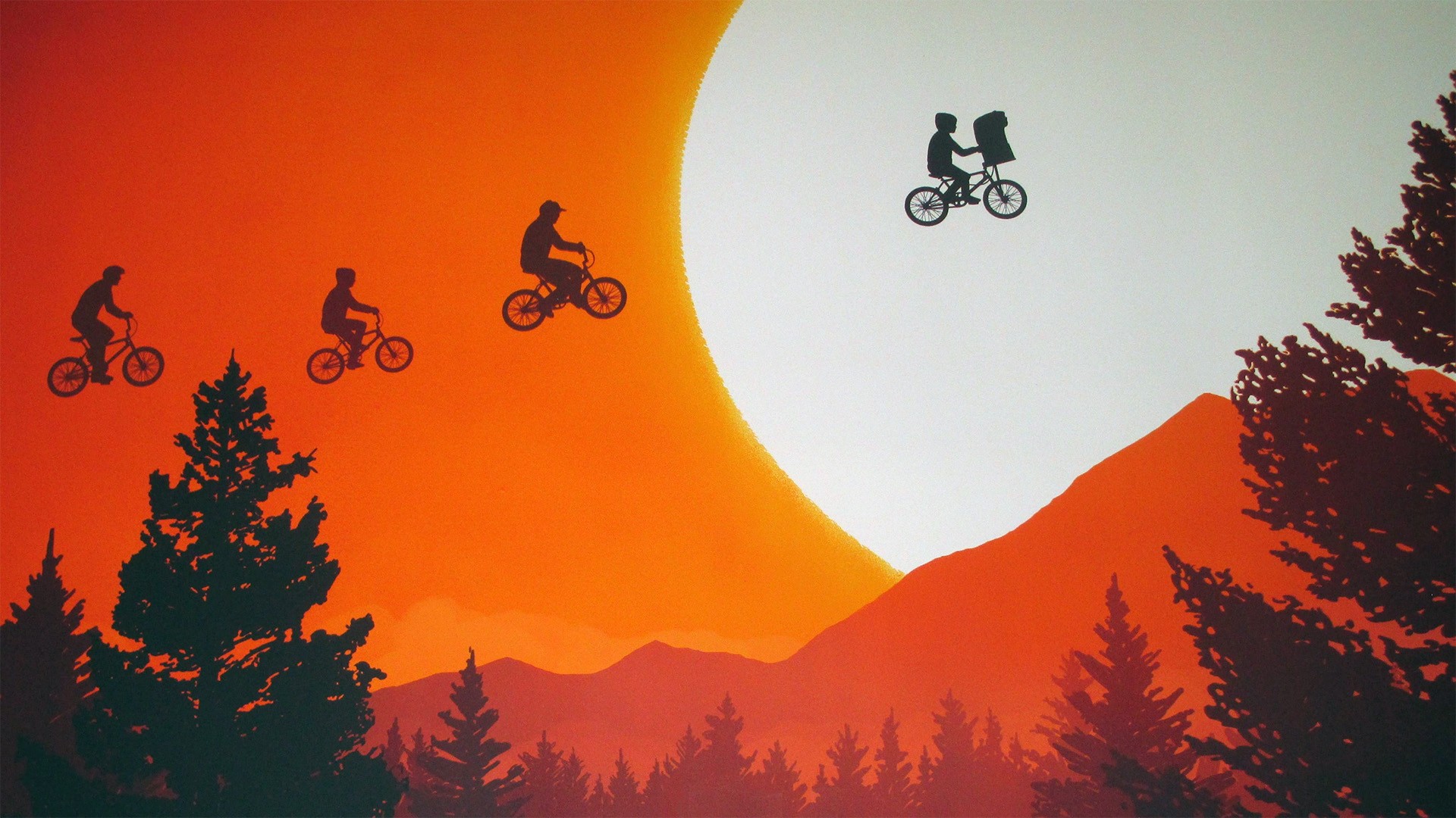 E T Movies Sunset Bicycle Steven Spielberg 1920x1080