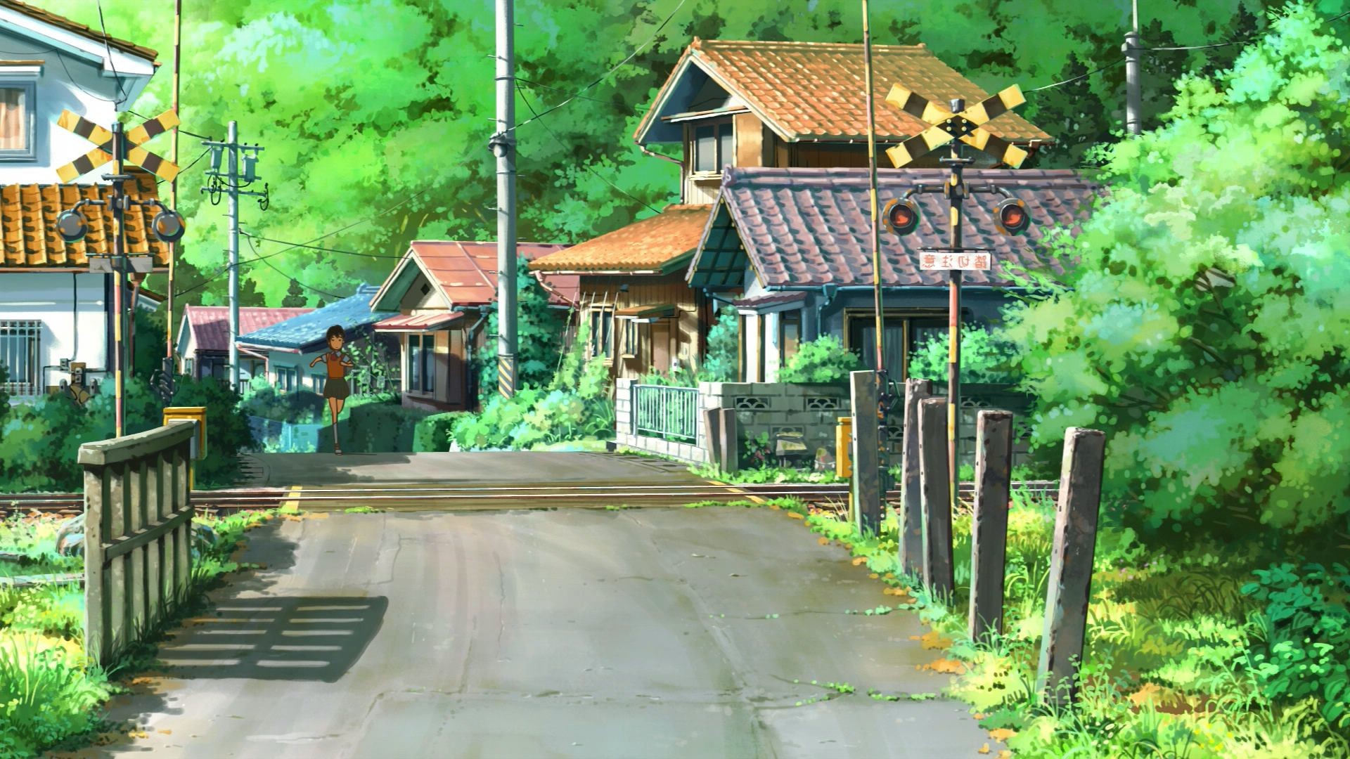 Anime Landscape Railway Crossing 1920x1080