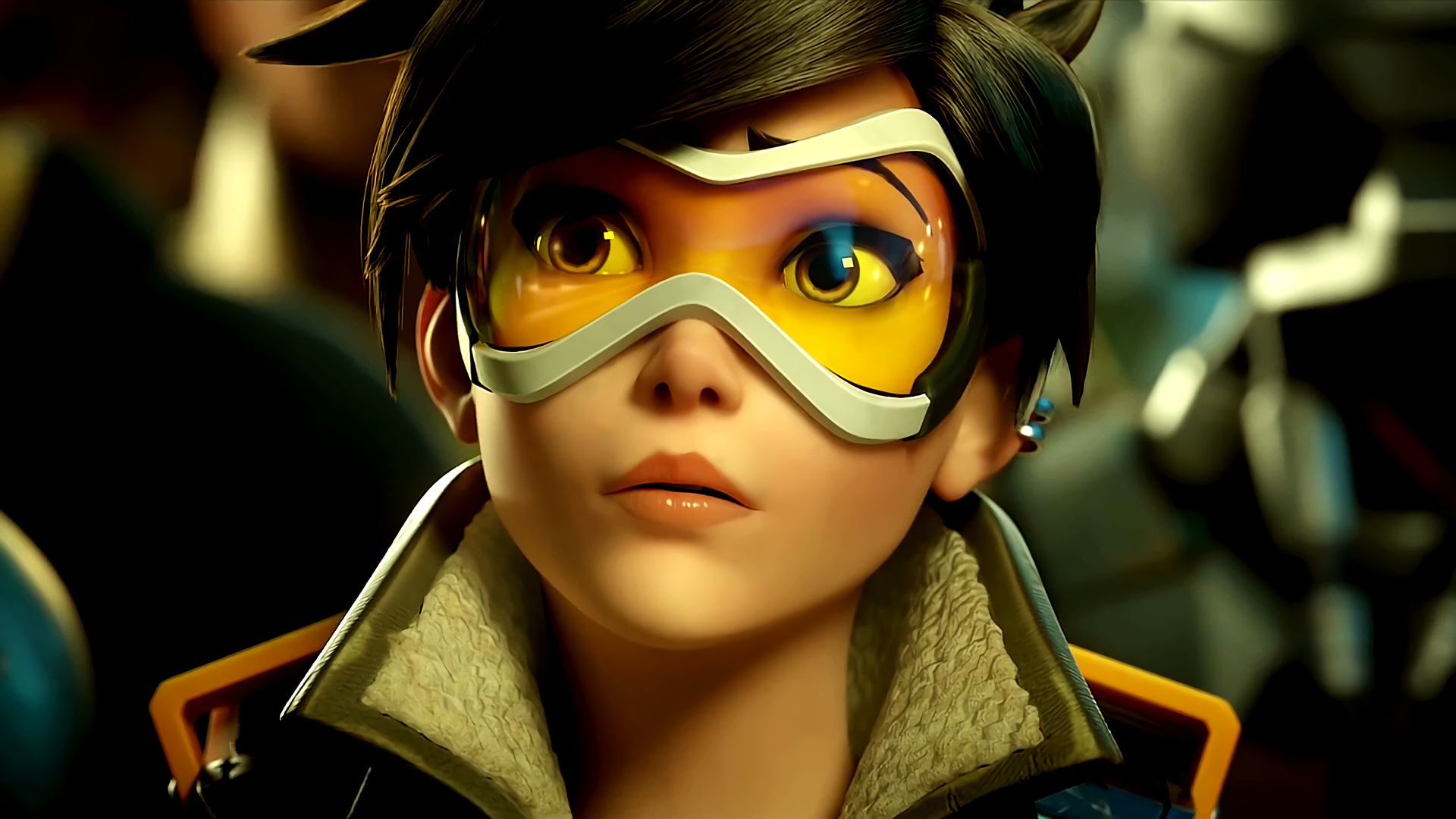 Video Games Tracer Overwatch Animation Blizzard Entertainment Overwatch Lena Oxton 1920x1080