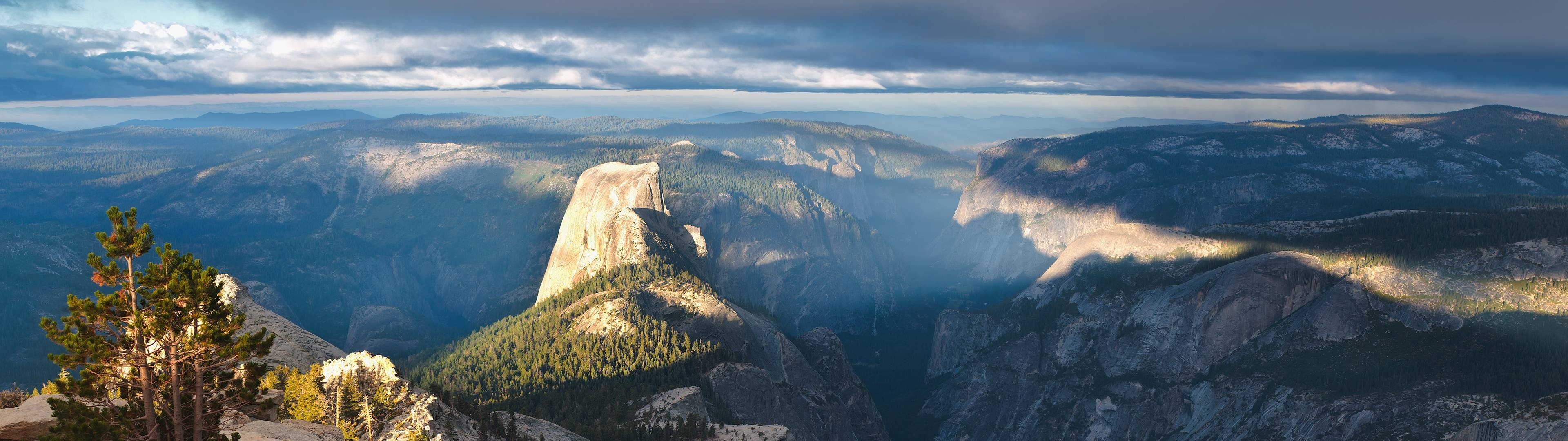 Multiple Display Half Dome Yosemite National Park Landscape 3840x1080